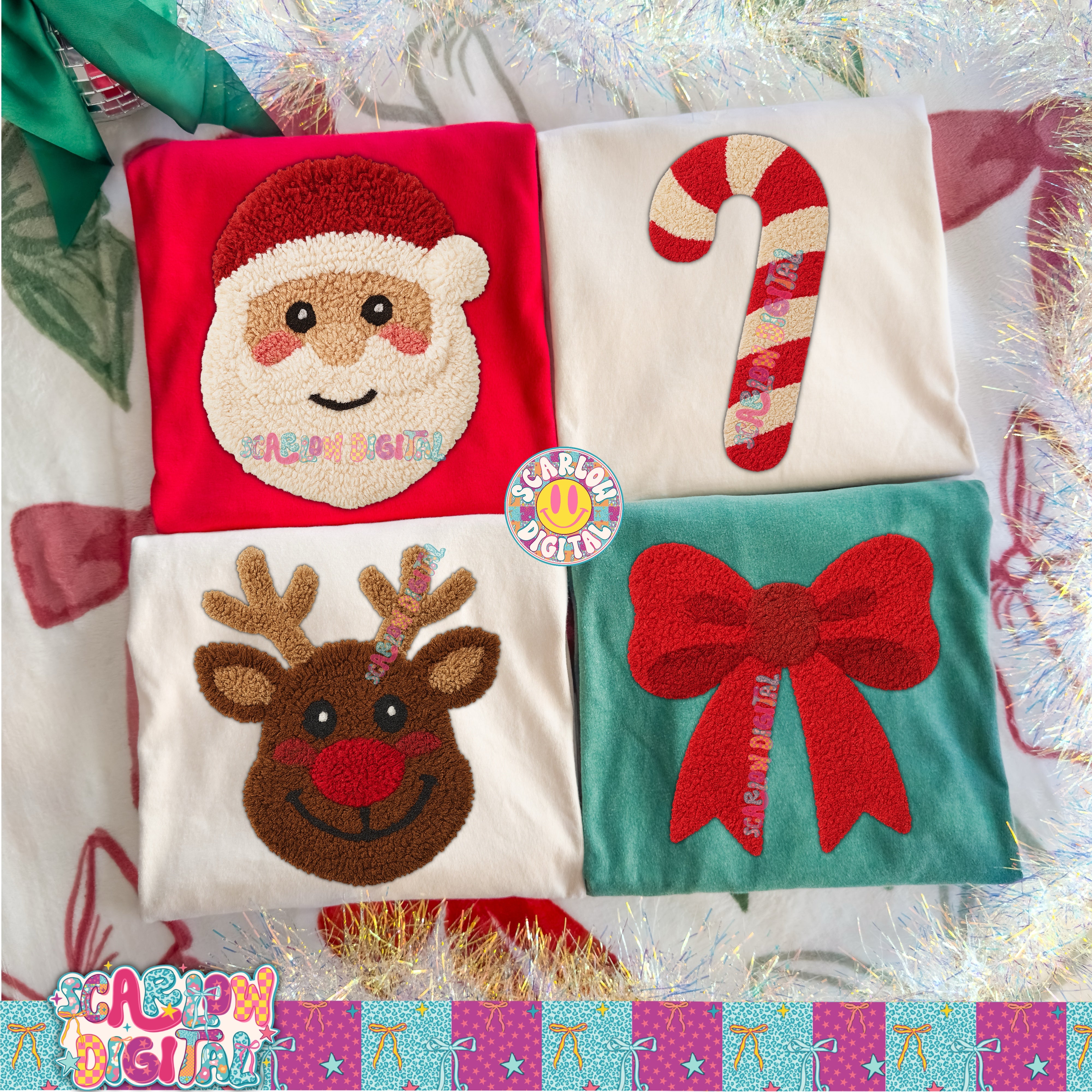 Christmas Characters Pockets Bundle PNG Digital Design