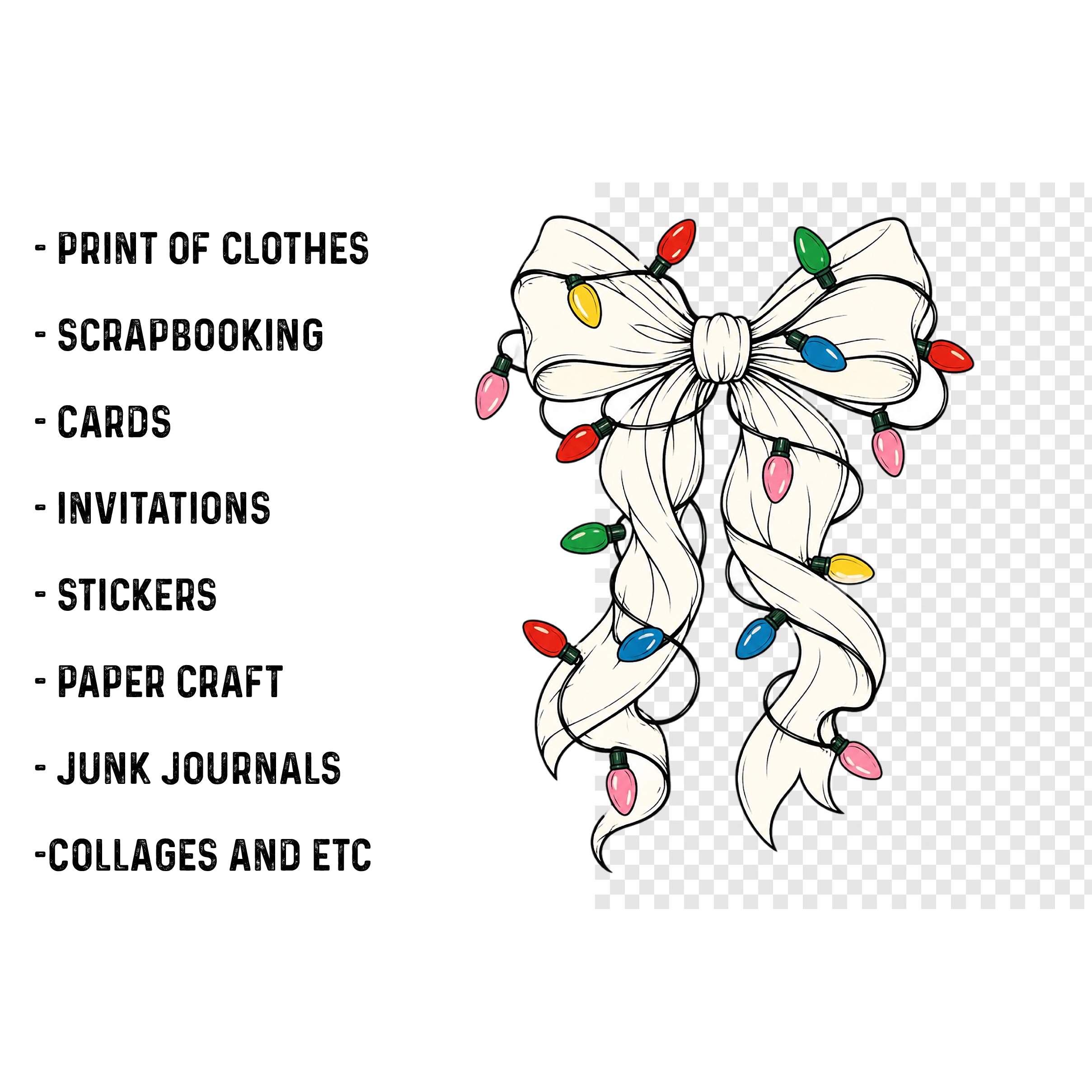 Christmas Coquette Bow PNG