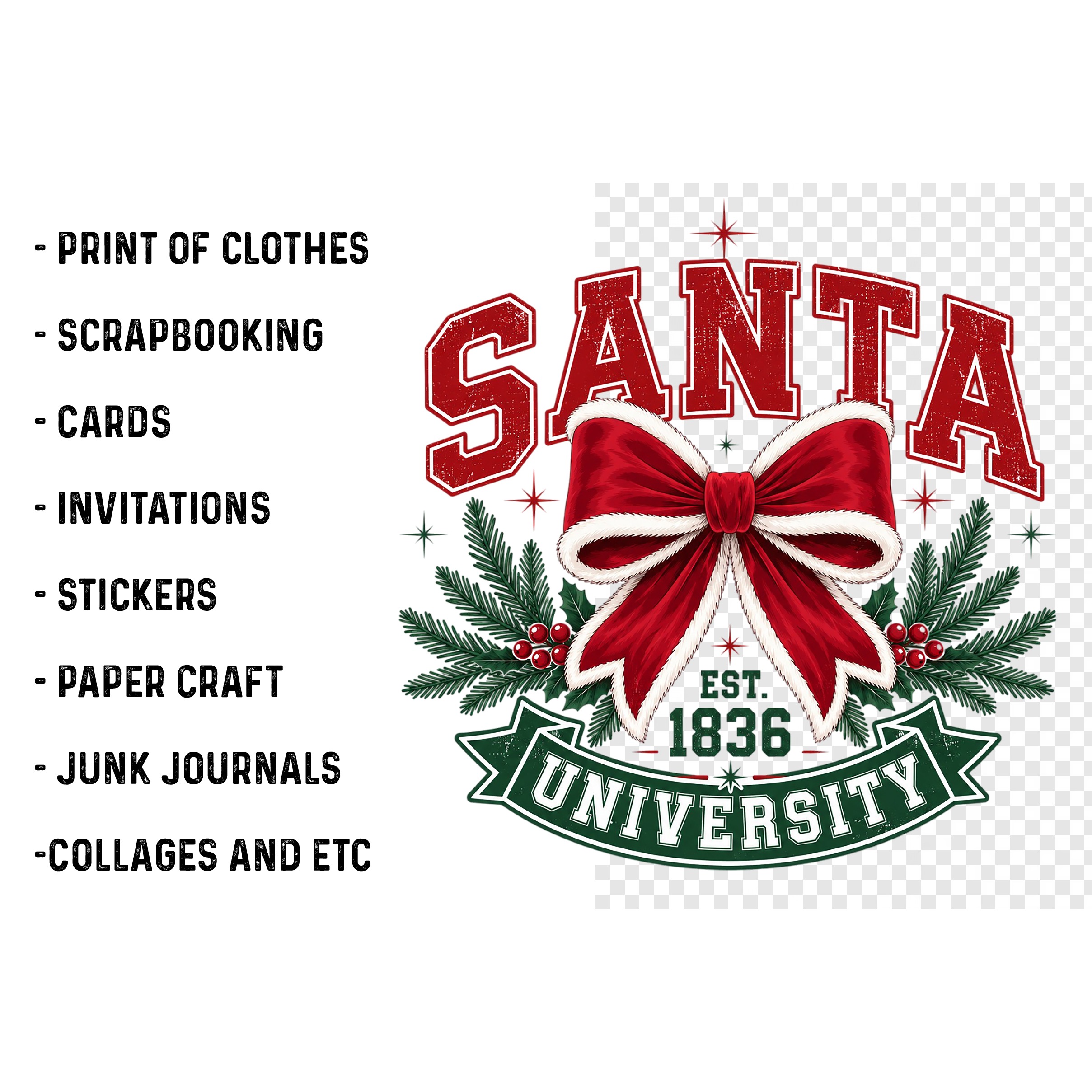 Christmas Coquette Santa Bow PNG (2)