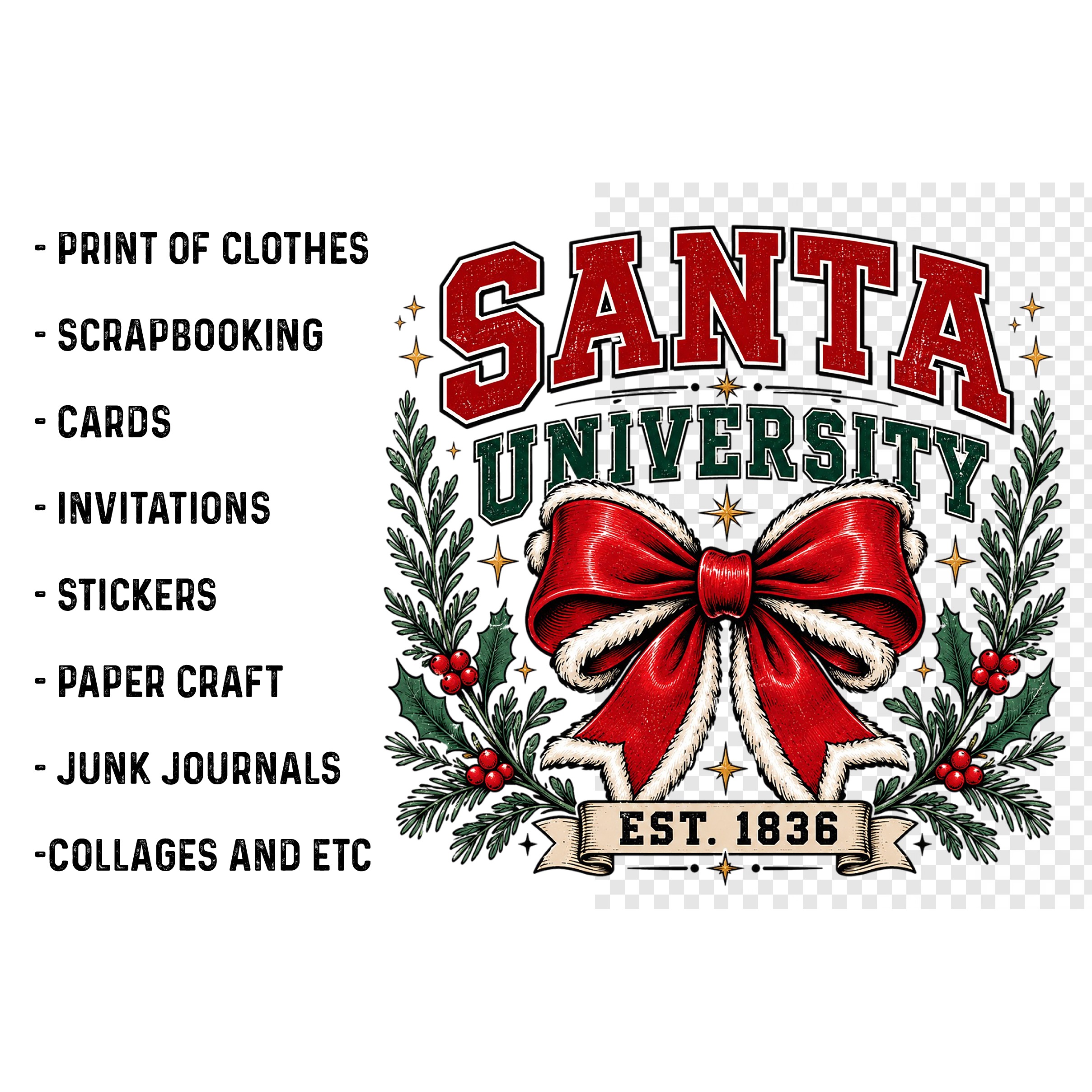 Christmas Coquette Santa Bow PNG (3)