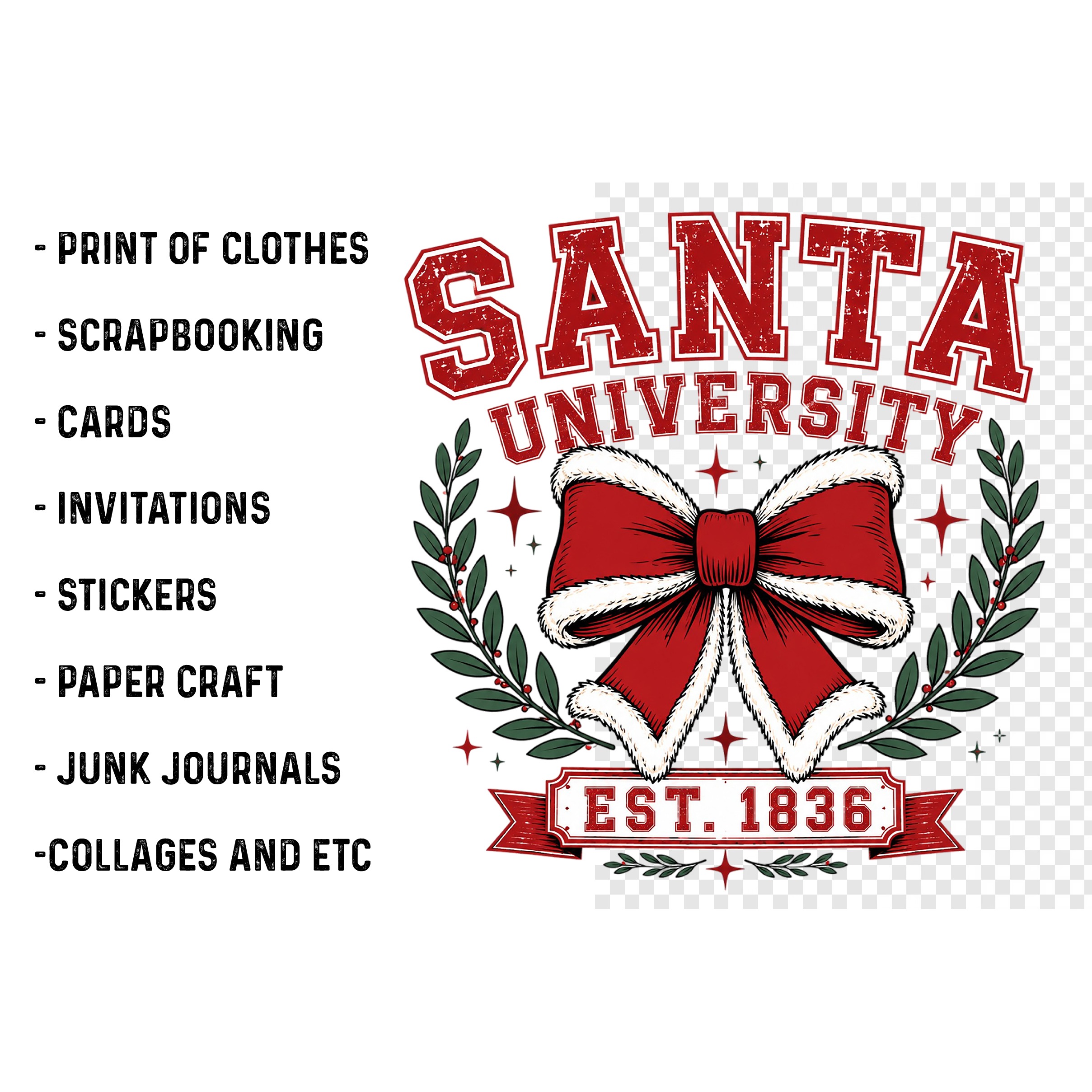 Christmas Coquette Santa Bow PNG (4)
