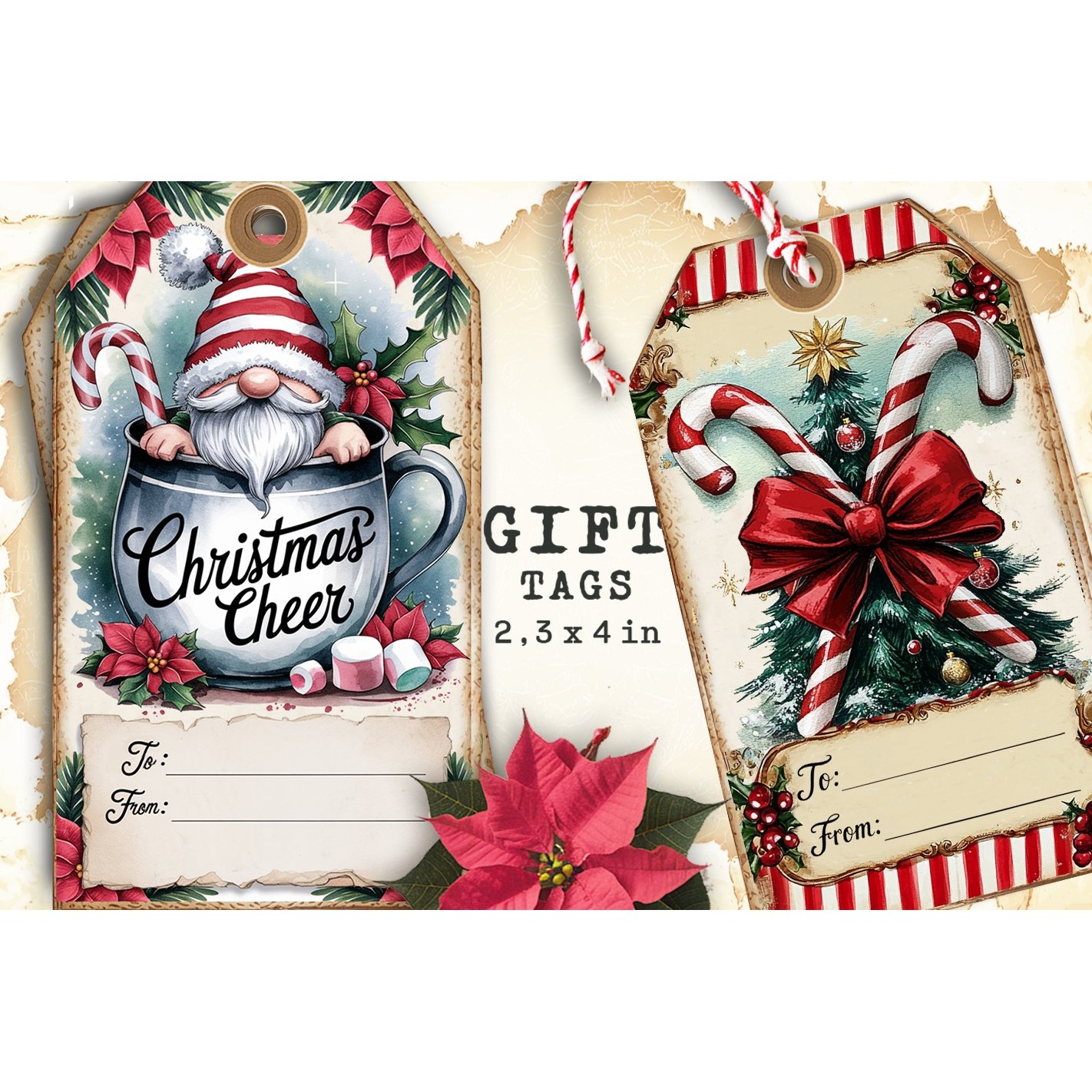 Christmas Gift Tags, Christmas labels, Christmas label tags 2
