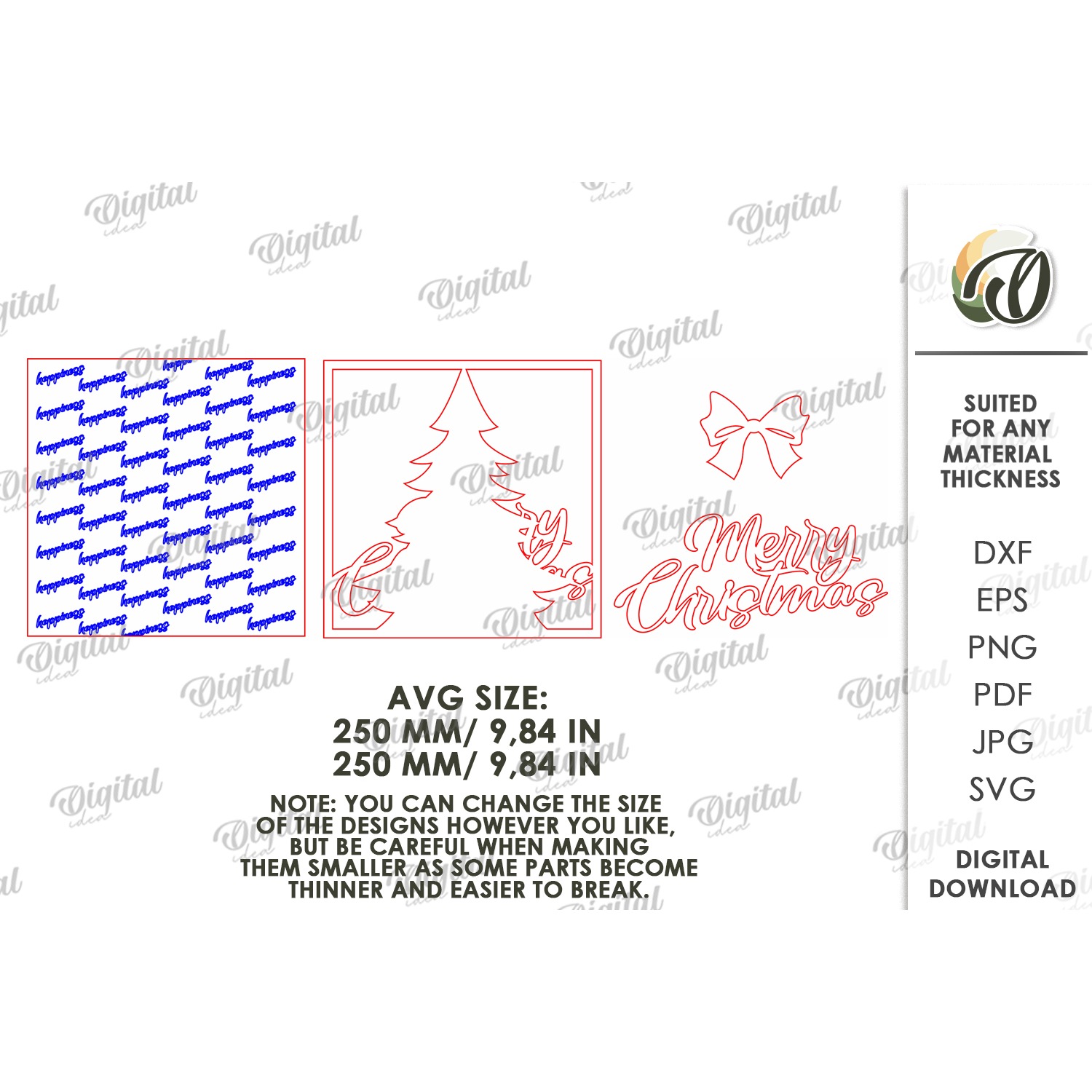 Christmas Grunge Wall Sign Laser Cut. Christmas Decor SVG (4) 2