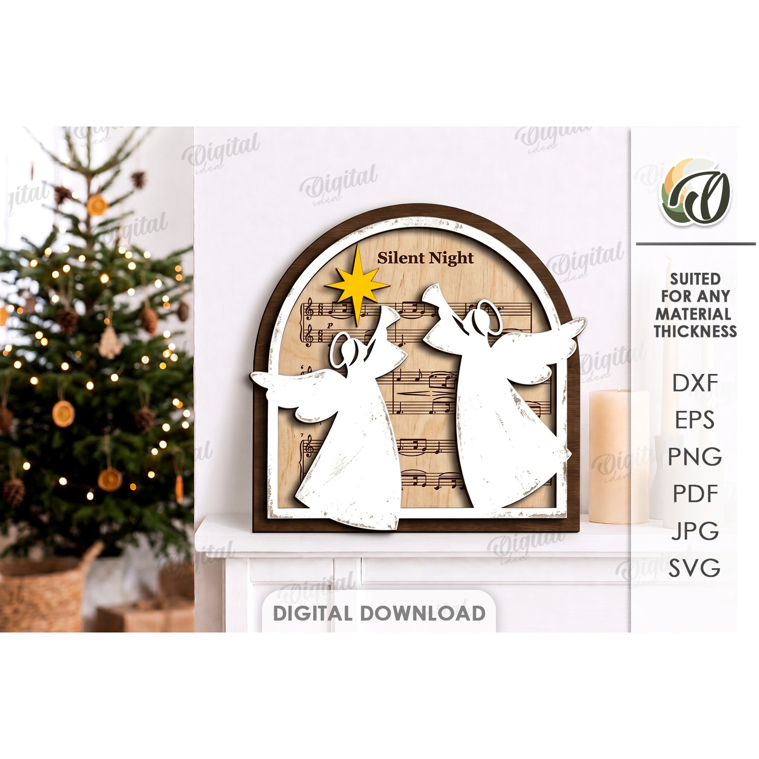 Christmas Grunge Wall Signs Bundle Laser Cut. Wall Decor SVG 2