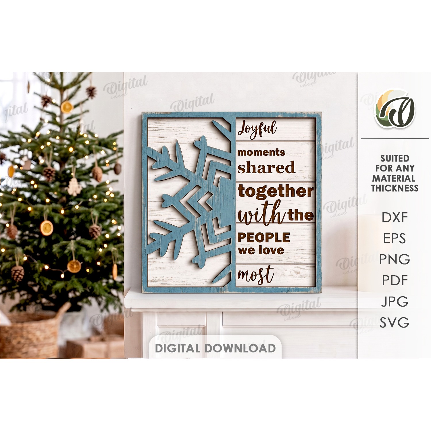 Christmas Grunge Wall Signs Bundle Laser Cut. Wall Decor SVG 12