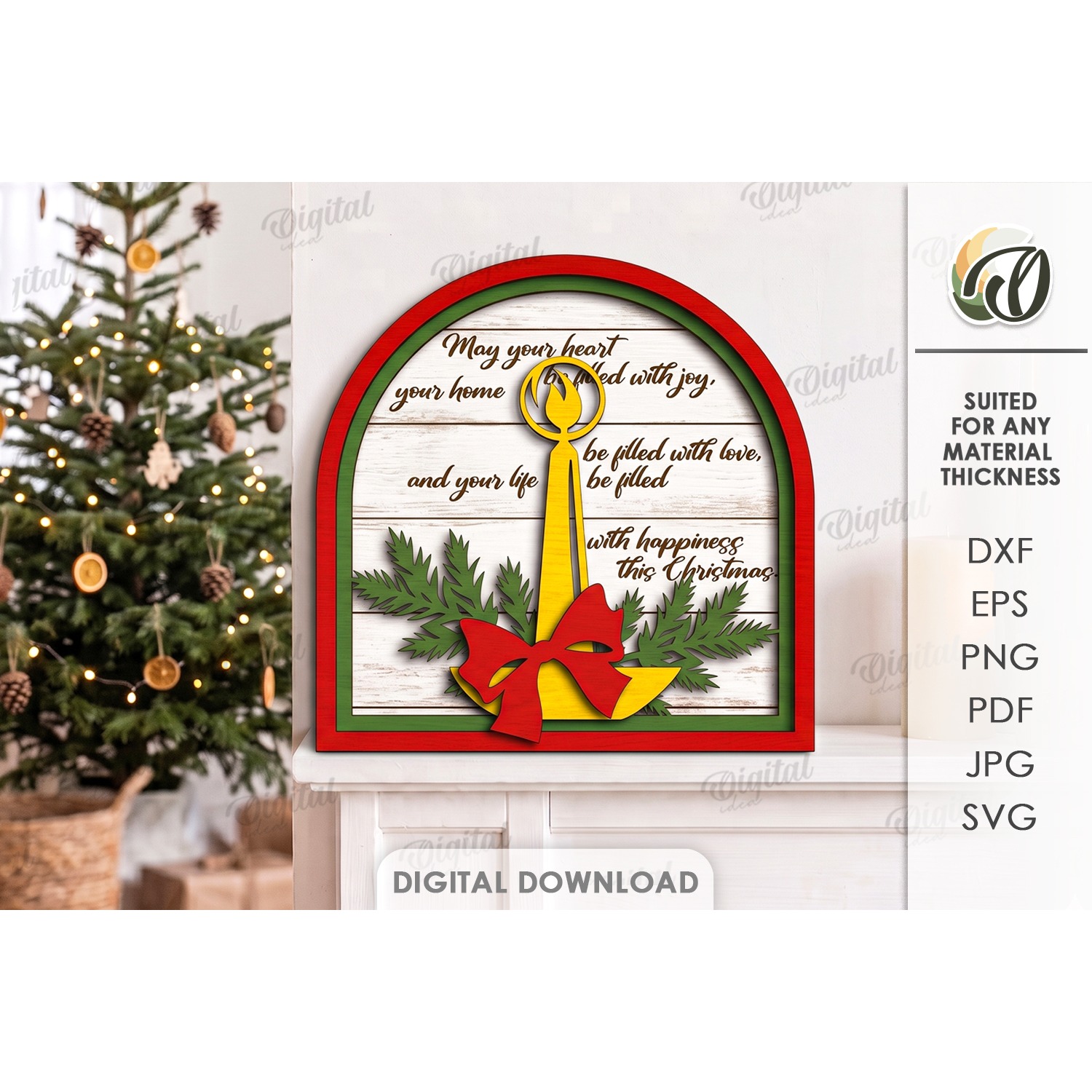 Christmas Grunge Wall Signs Bundle Laser Cut. Wall Decor SVG 10