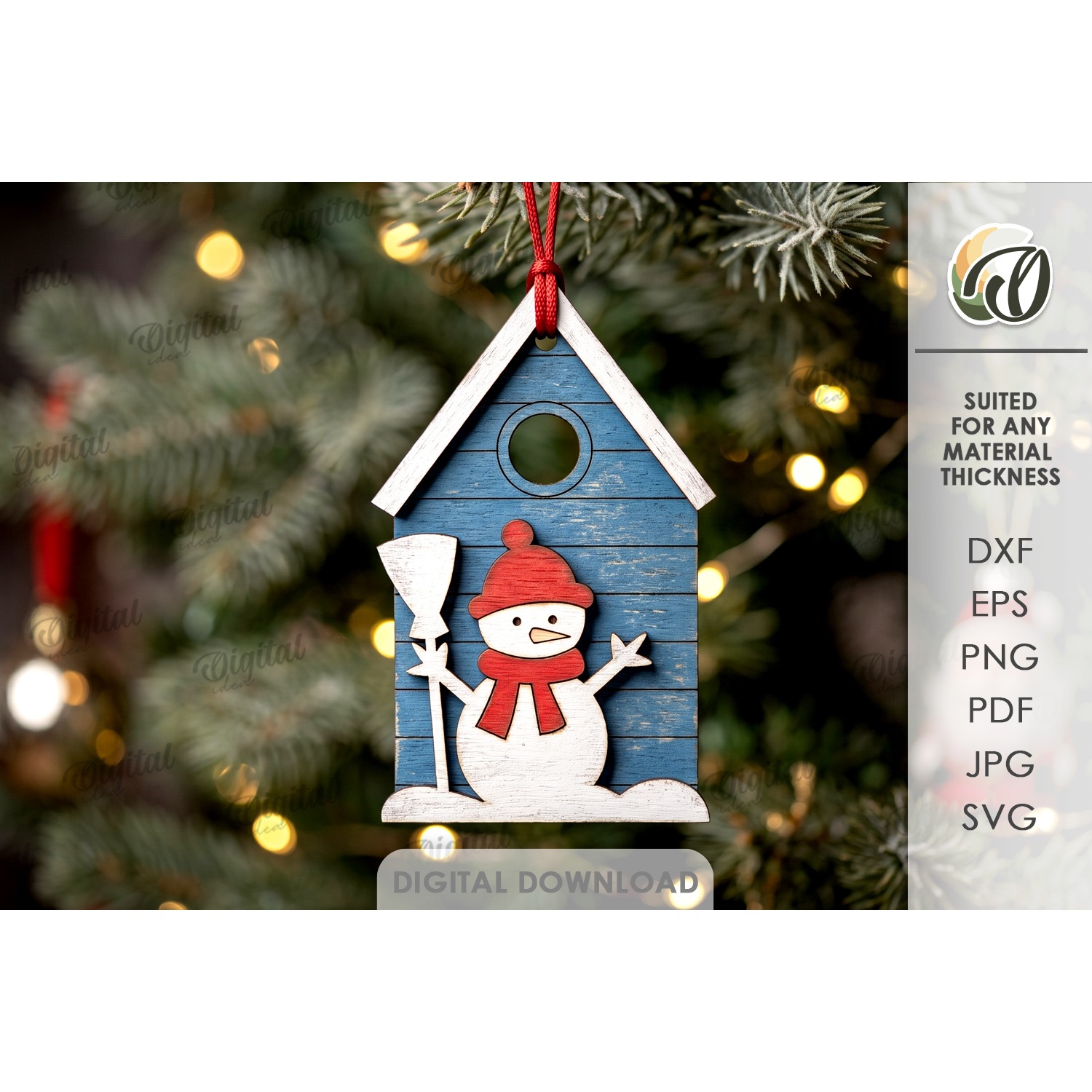 Christmas House Tree Ornaments Bundle Laser Cut 2