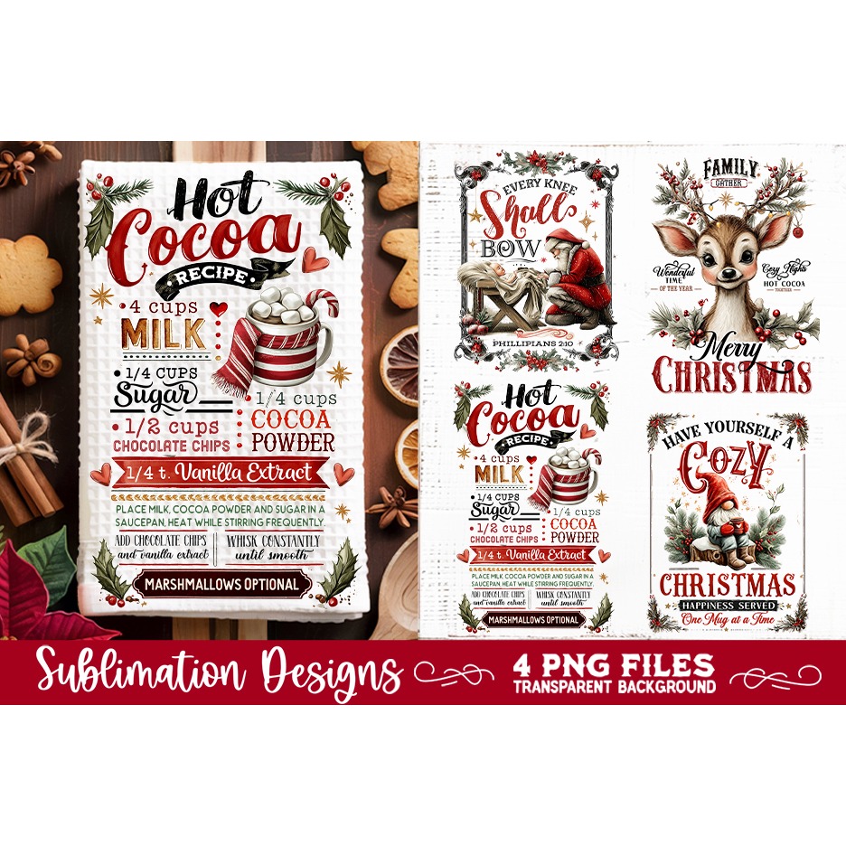 Christmas Kitchen Towel 4 PNG Retro PNG Sublimation 2