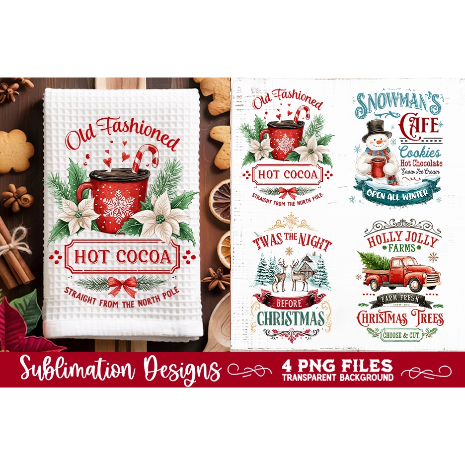 Christmas Kitchen Towel 4 PNG Retro PNG Sublimation (10) 2