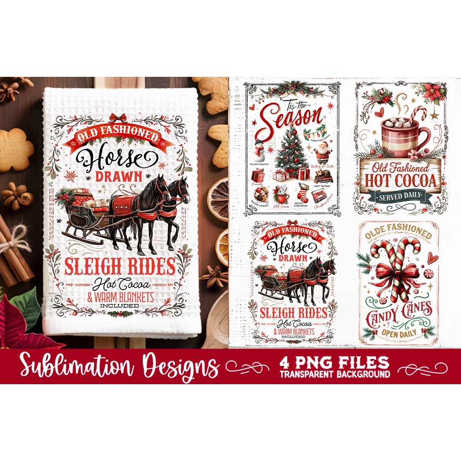 Christmas Kitchen Towel 4 PNG Retro PNG Sublimation (4)