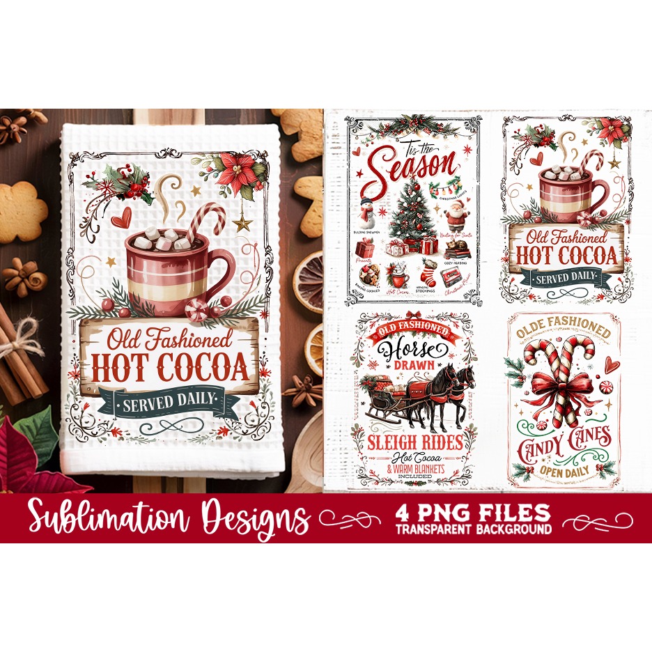 Christmas Kitchen Towel 4 PNG Retro PNG Sublimation (4) 5
