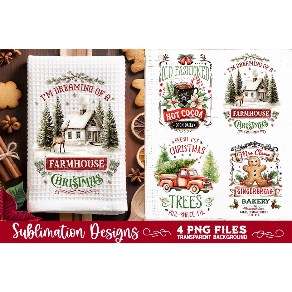 Christmas Kitchen Towel 4 PNG Retro PNG Sublimation (9) 3
