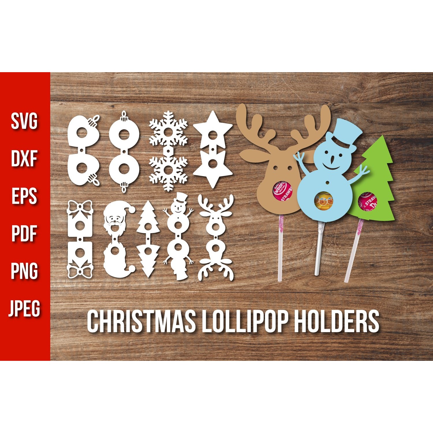 Christmas Lollipop Holder SVG, Christmas Candy Holders Svg