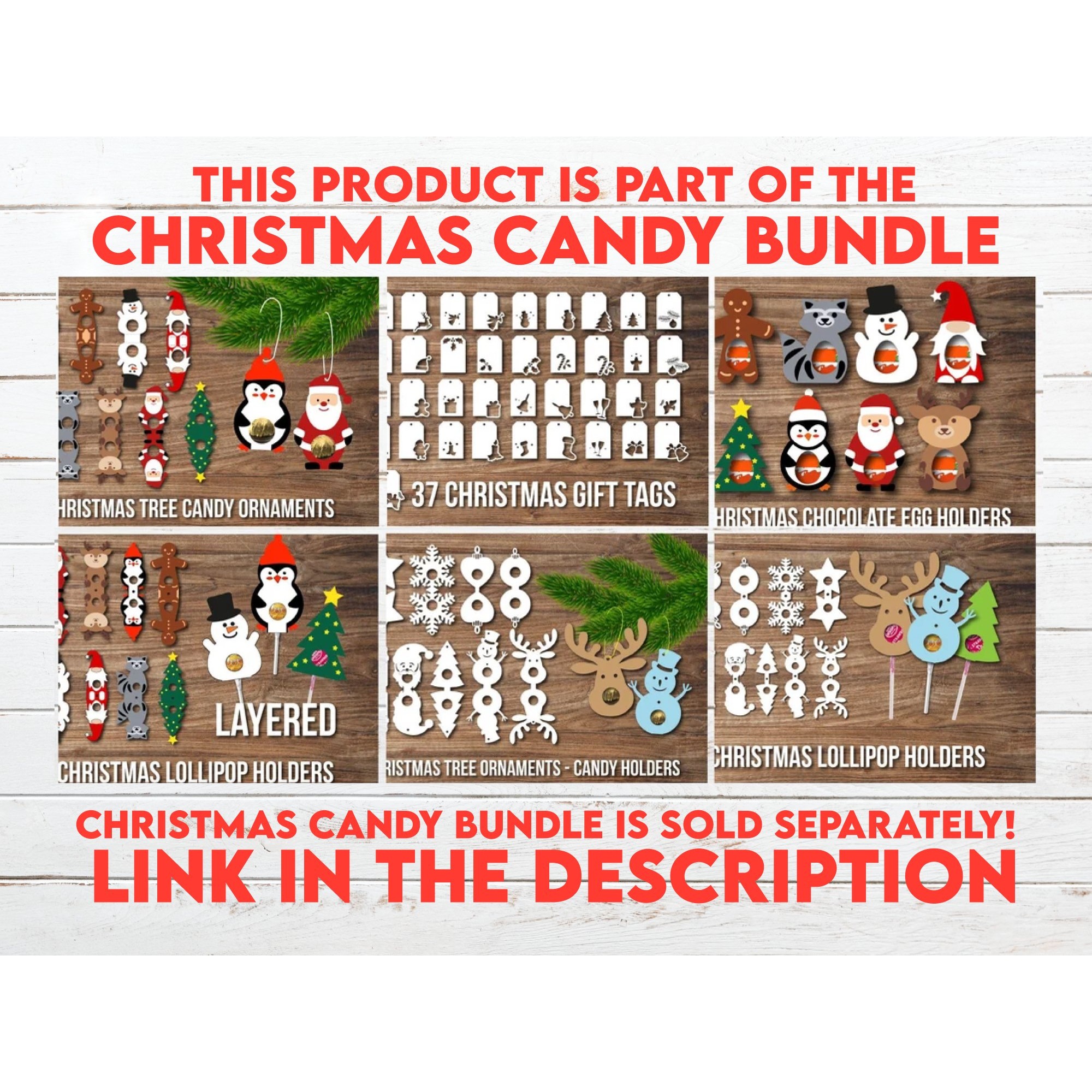 Christmas Lollipop Holder SVG, Christmas Candy Holders Svg 2