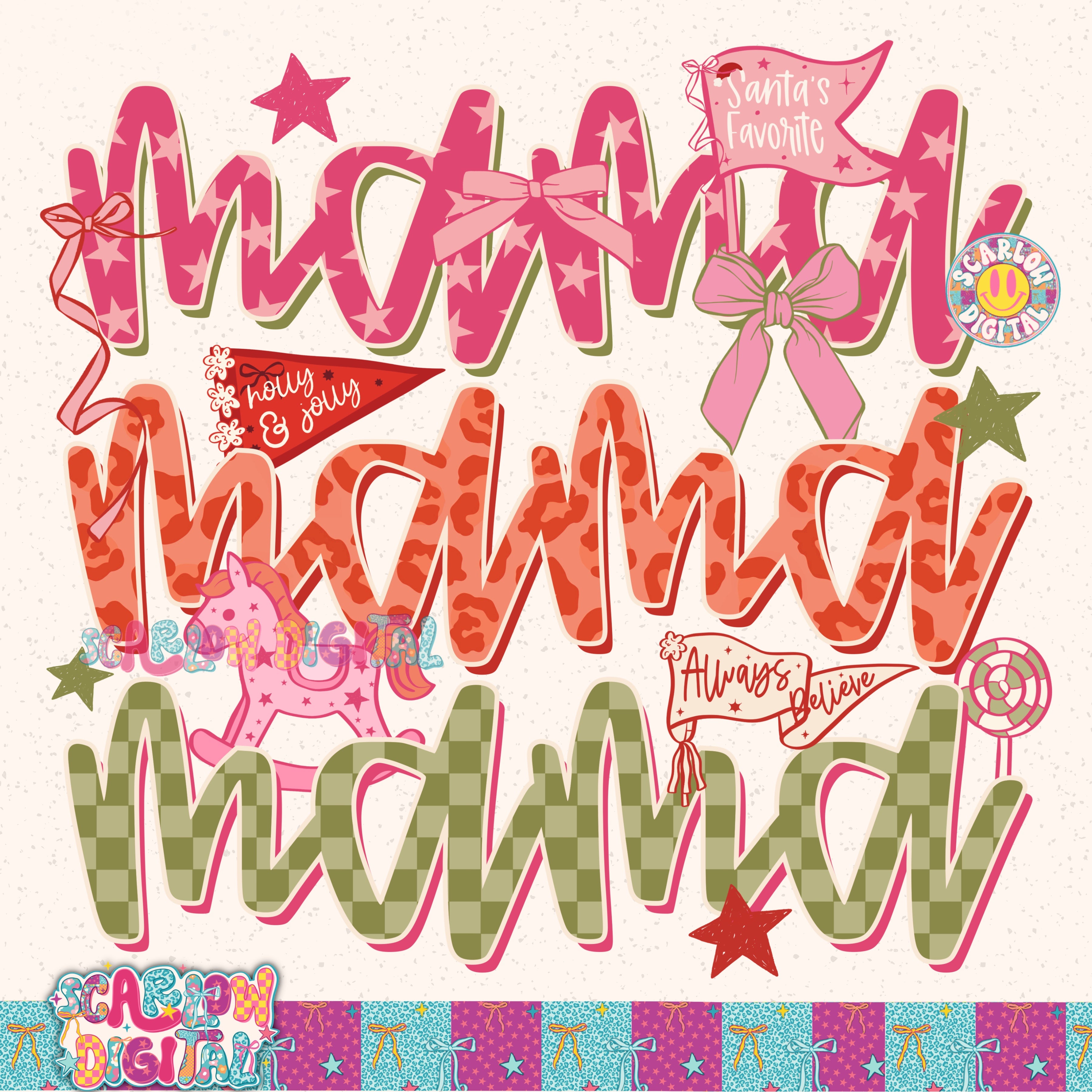 Christmas Mama PNG Digital Design