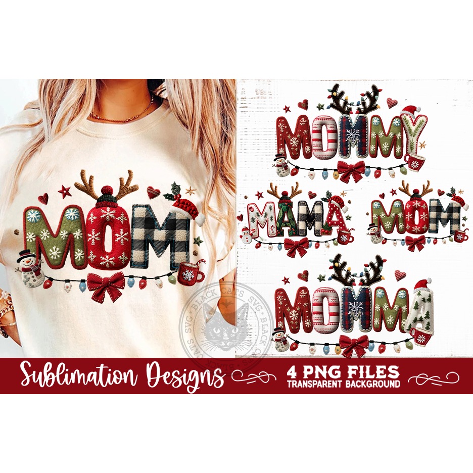 Christmas Momma Sublimation MOM, MOMMA, MOMMY, MAMA Designs 2