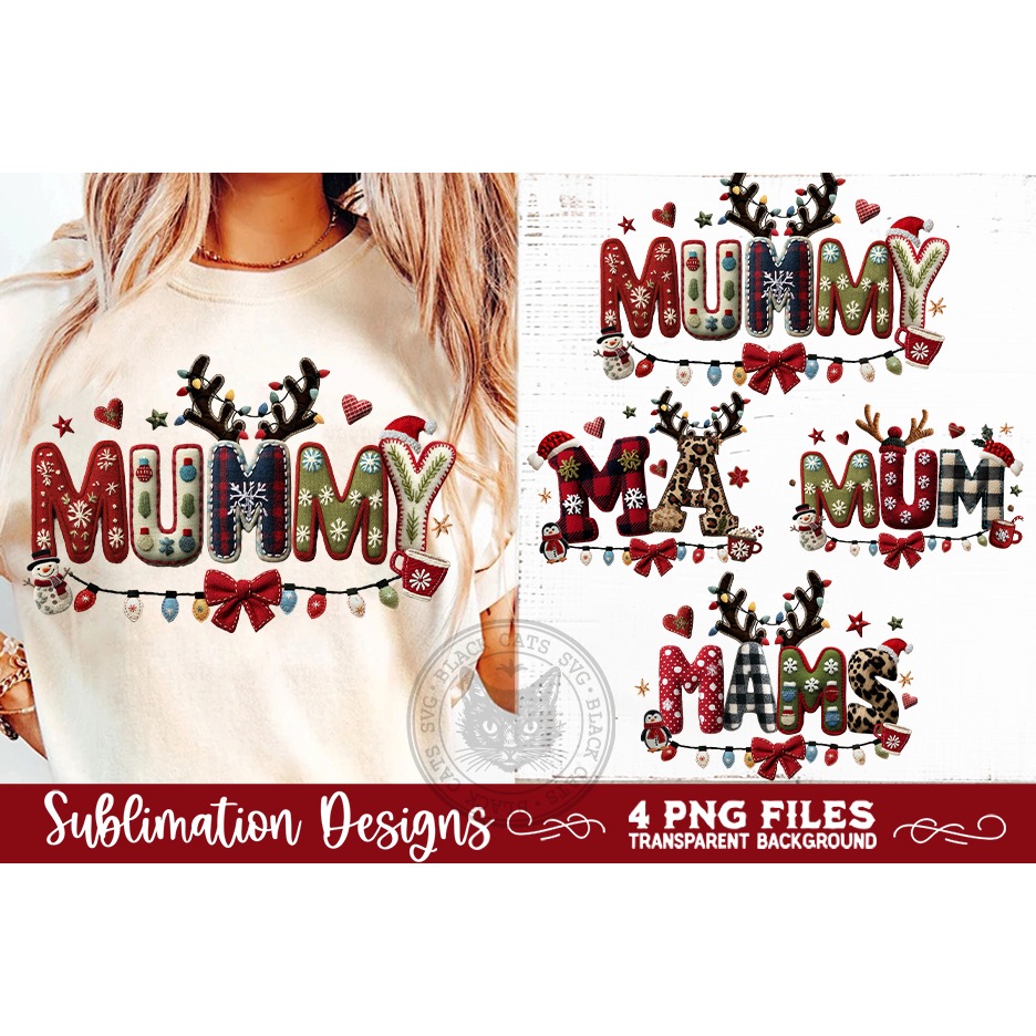 Christmas Mum Sublimation MAMS MUMMY MA MUM PNG Designs 2