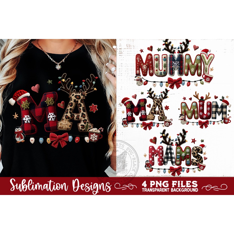 Christmas Mum Sublimation MAMS MUMMY MA MUM PNG Designs 3