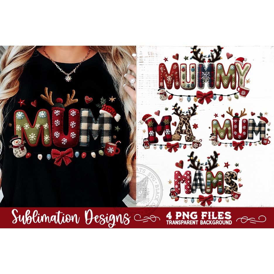 Christmas Mum Sublimation MAMS MUMMY MA MUM PNG Designs 6