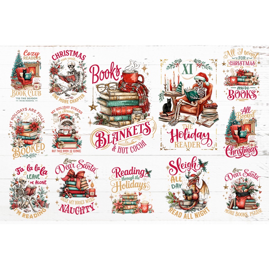 Christmas Reading sublimation bundle 40 designs PNG 4