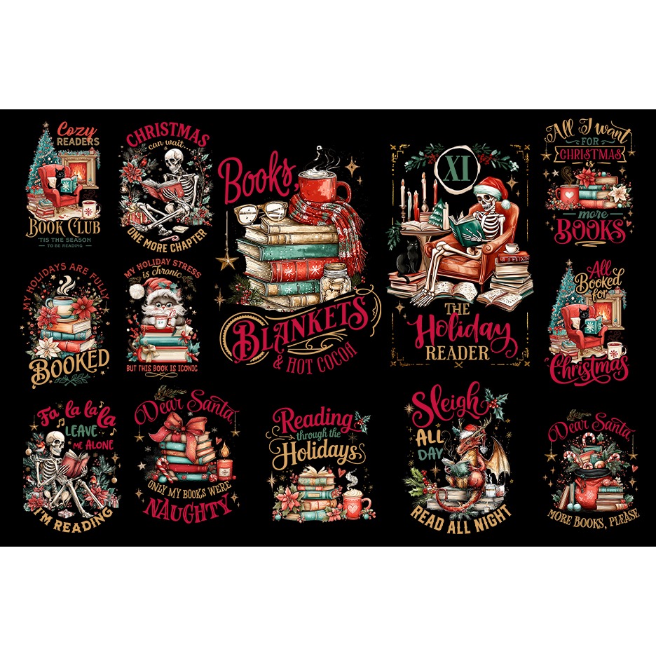 Christmas Reading sublimation bundle 40 designs PNG 6
