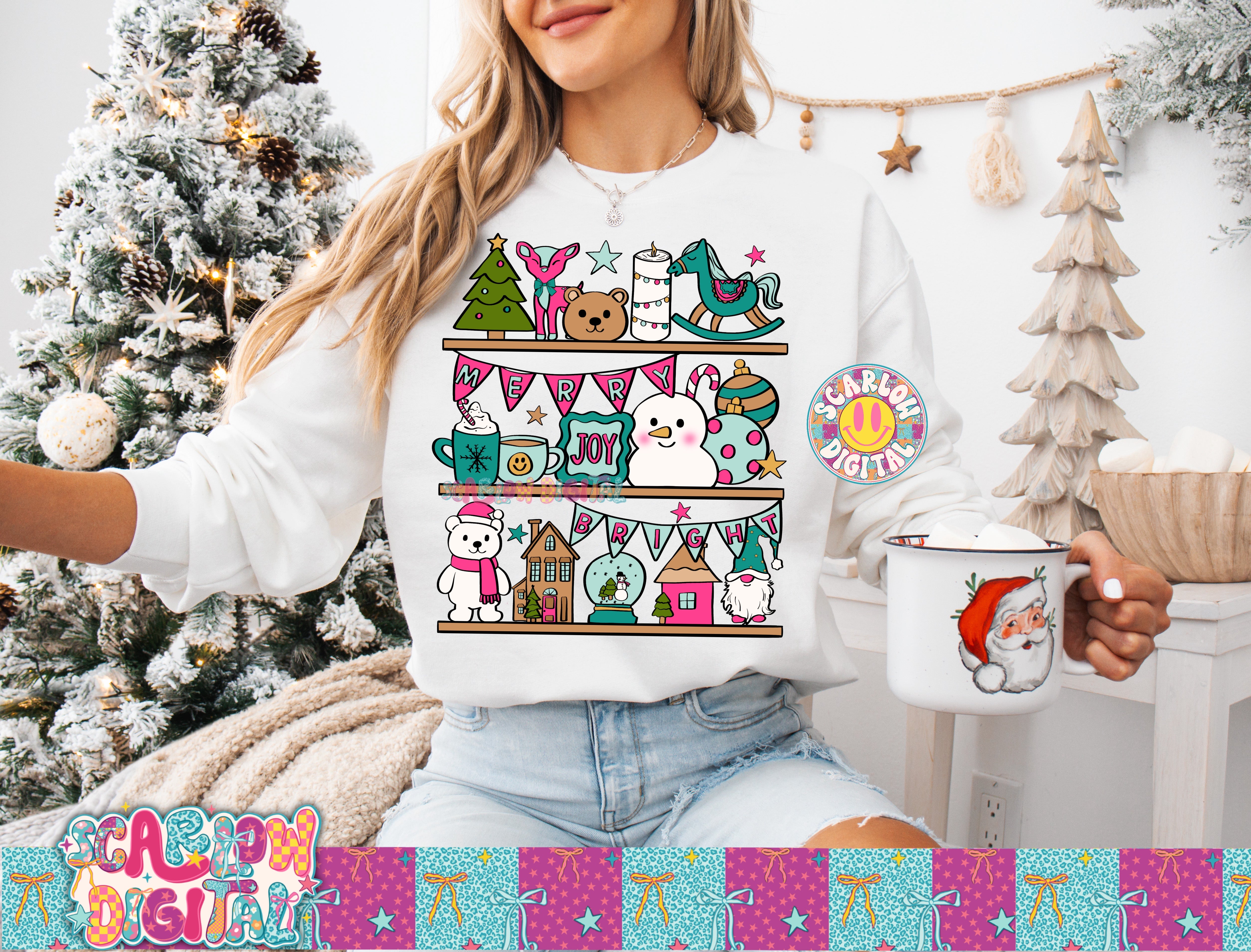 Christmas Shelves PNG Digital Design 3