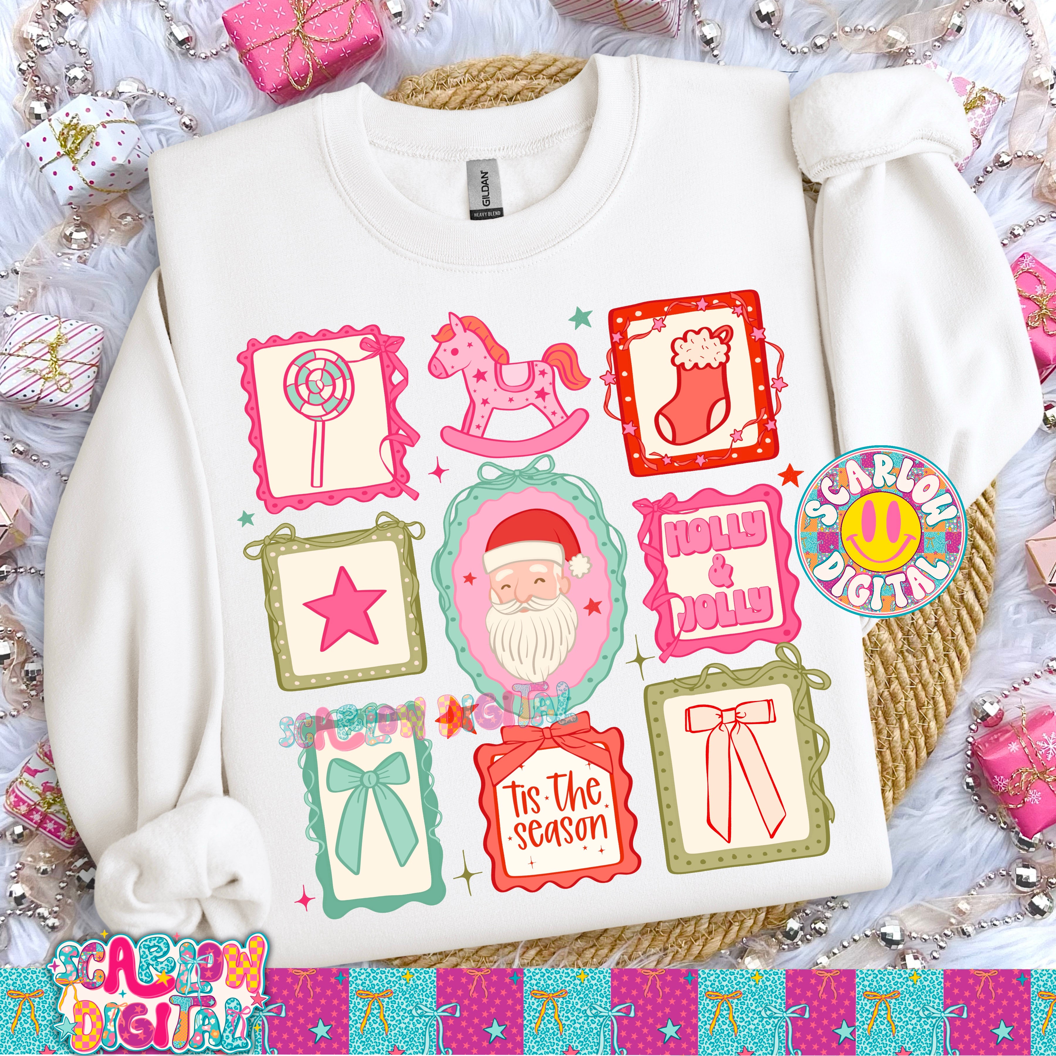 Christmas Stamps PNG Digital Design 2