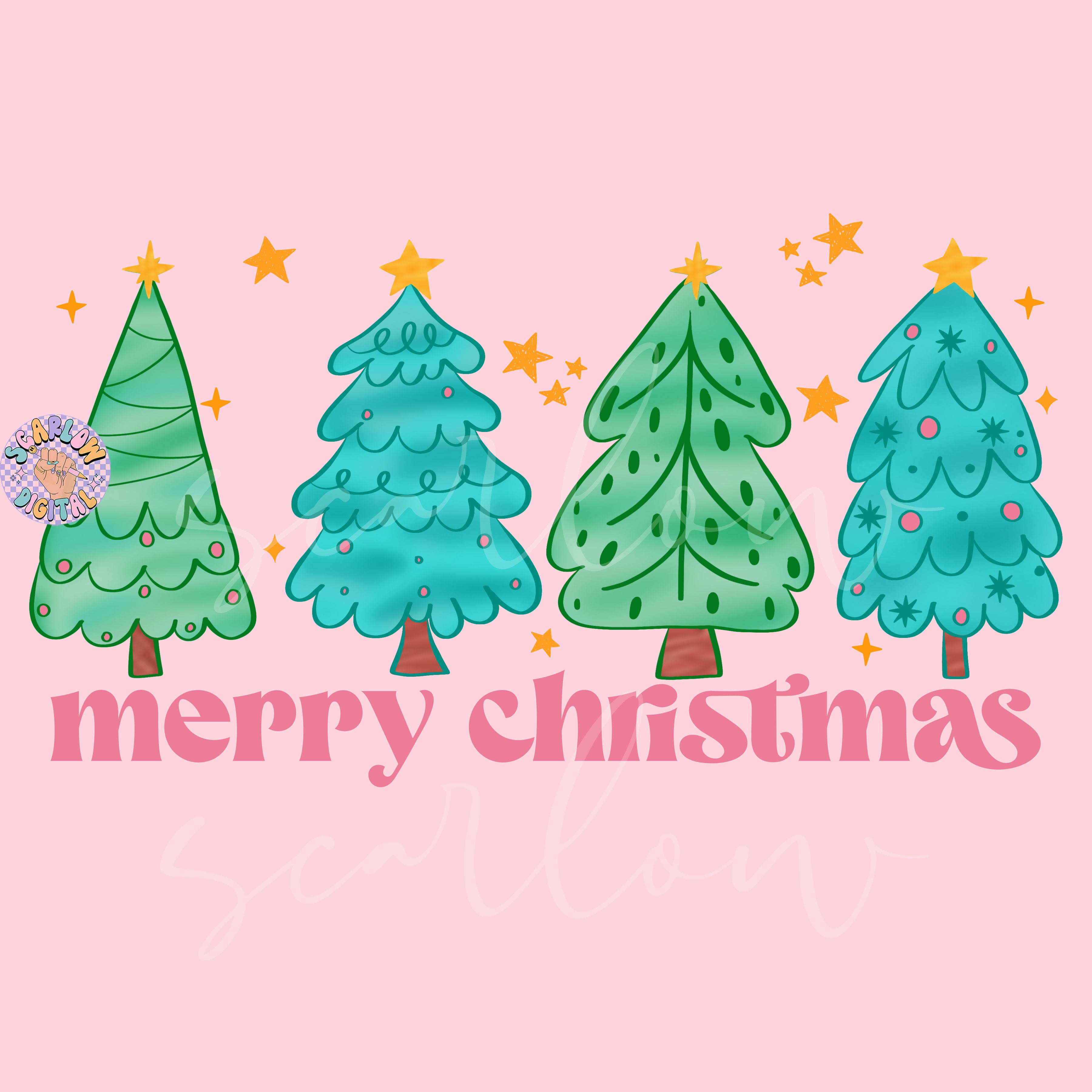 Christmas Trees PNG Digital Design