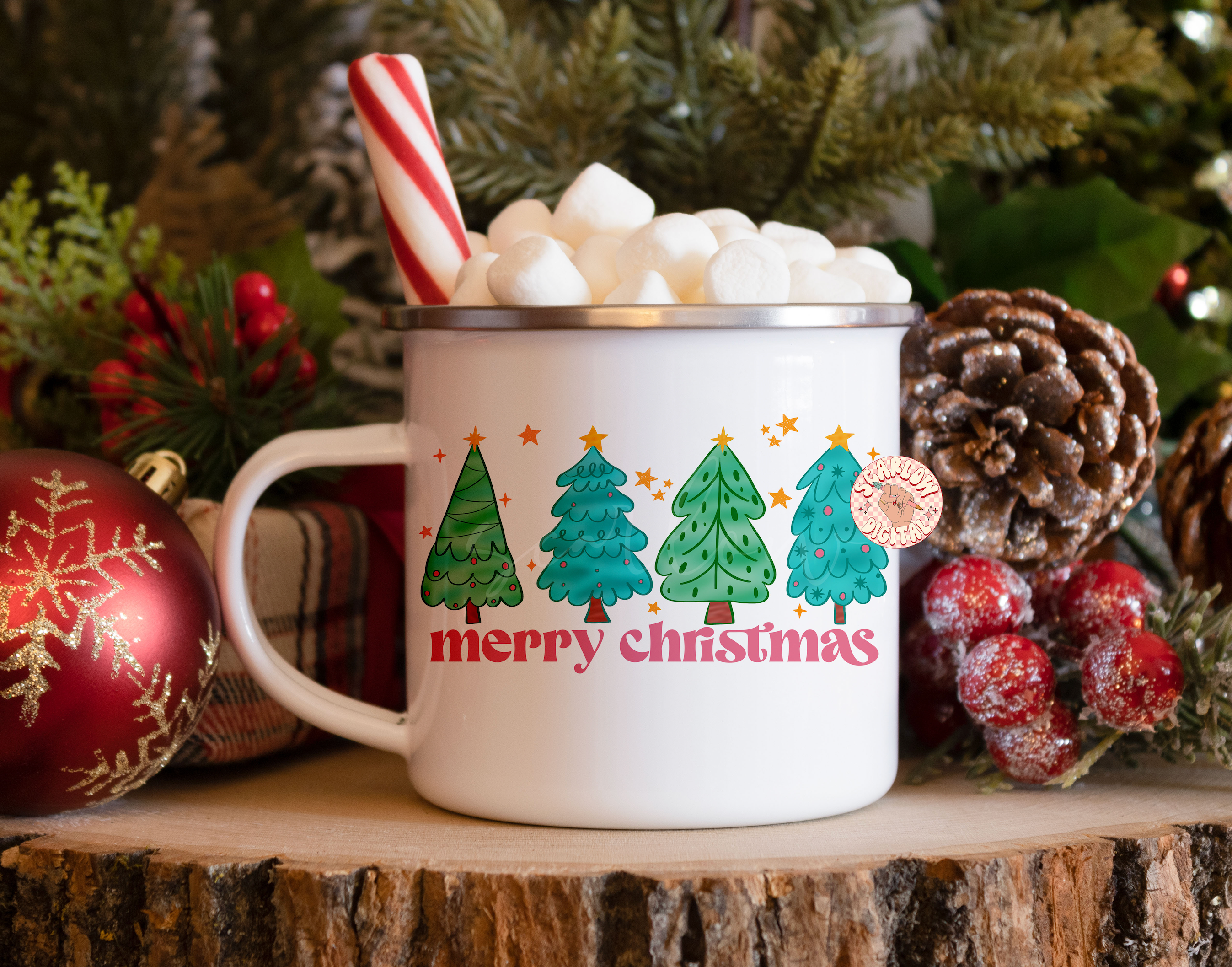 Christmas Trees PNG Digital Design 4