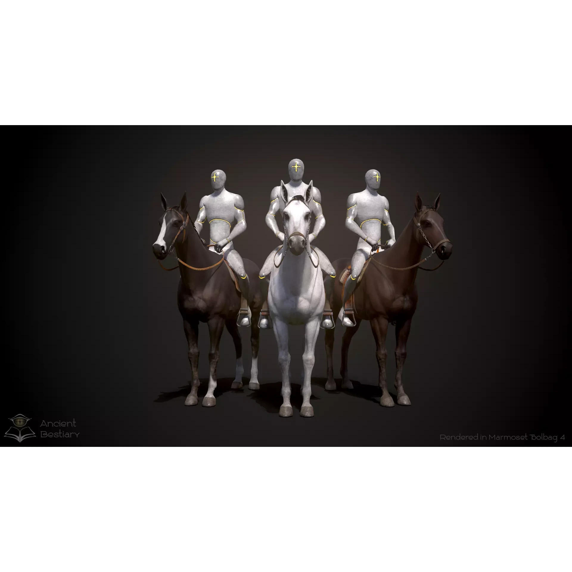 Classic Horse Animated Asset Low-poly 3D model