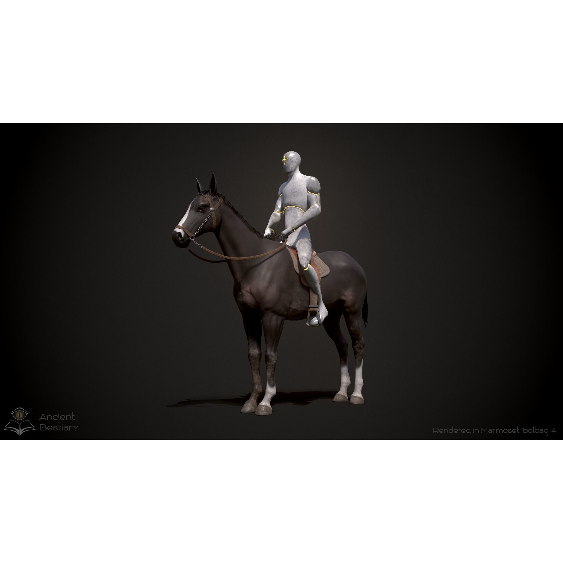 Classic Horse Animated Asset Low-poly 3D model 2