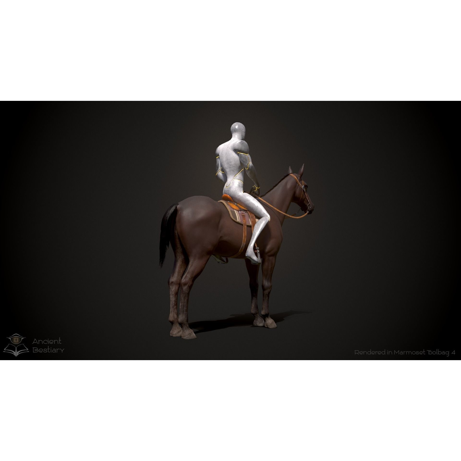 Classic Horse Animated Asset Low-poly 3D model 7