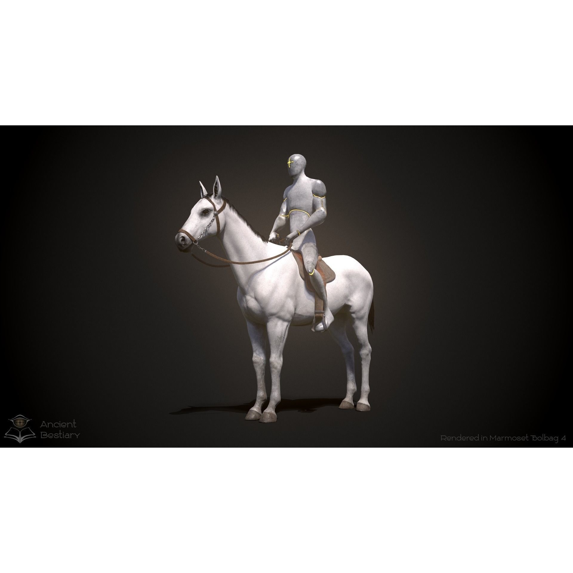 Classic Horse Animated Asset Low-poly 3D model 10