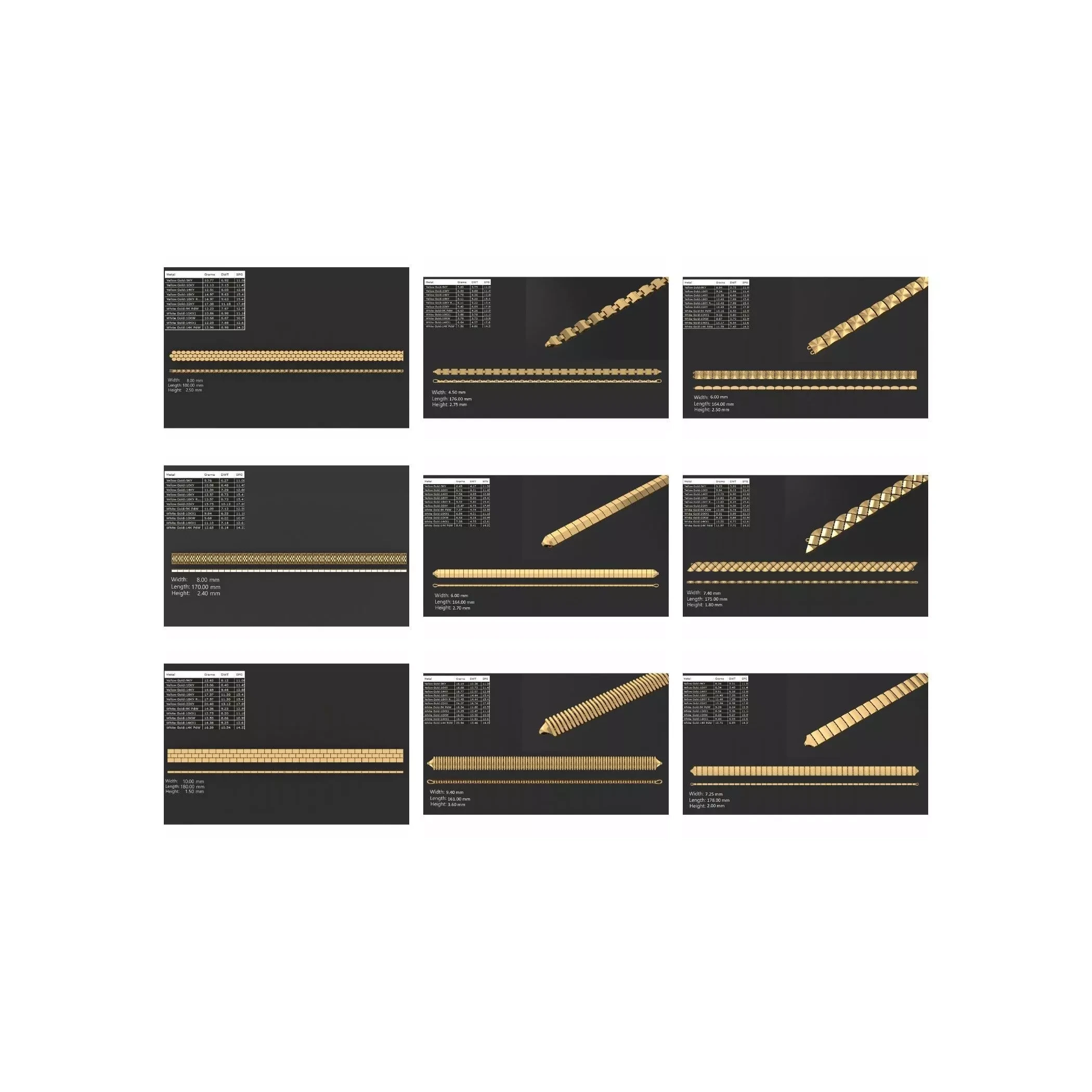 COLLECTION 750 CUBAN-LINK-CHAIN-BRACELETS- BULK 3D print model 3
