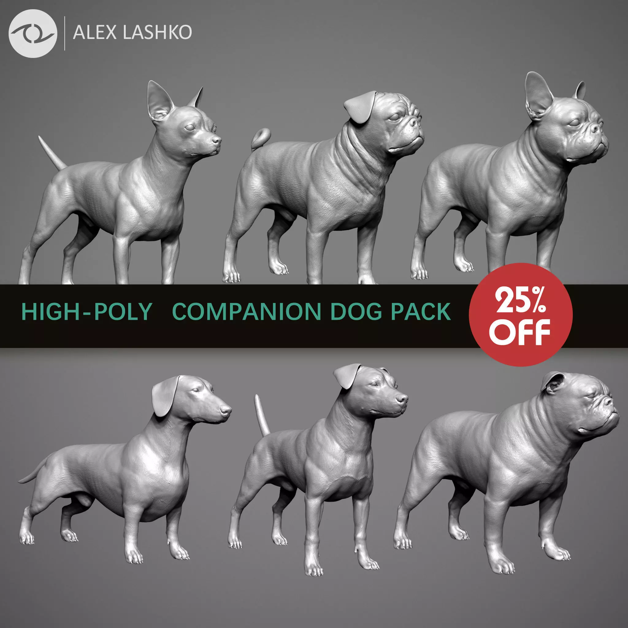 Companion Dog Pack High-Poly Collection