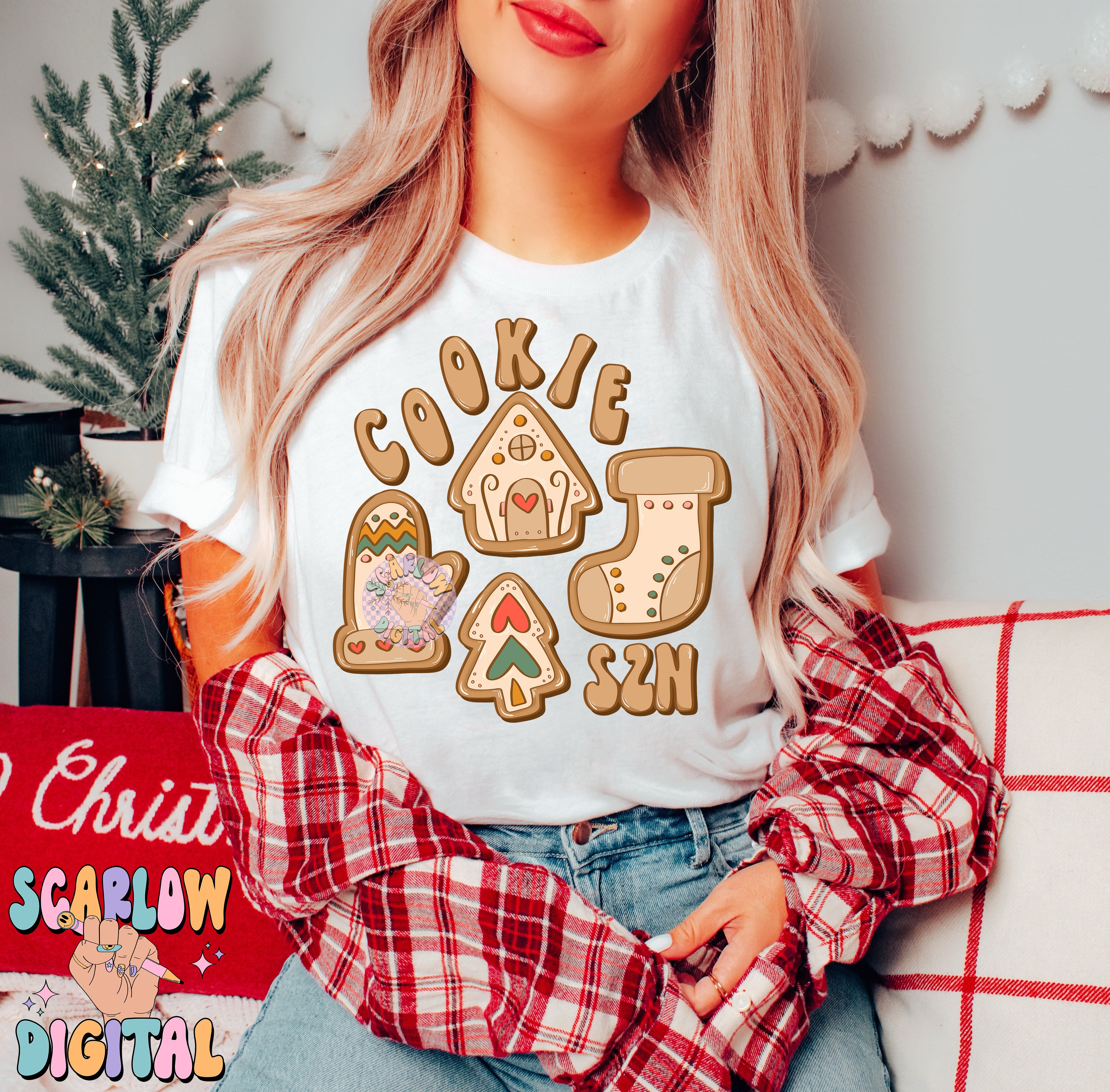 Cookie Season PNG Digital Design Download, Christmas cookies png, christmas tree png, baking png, trendy xmas png, holidays png design 5