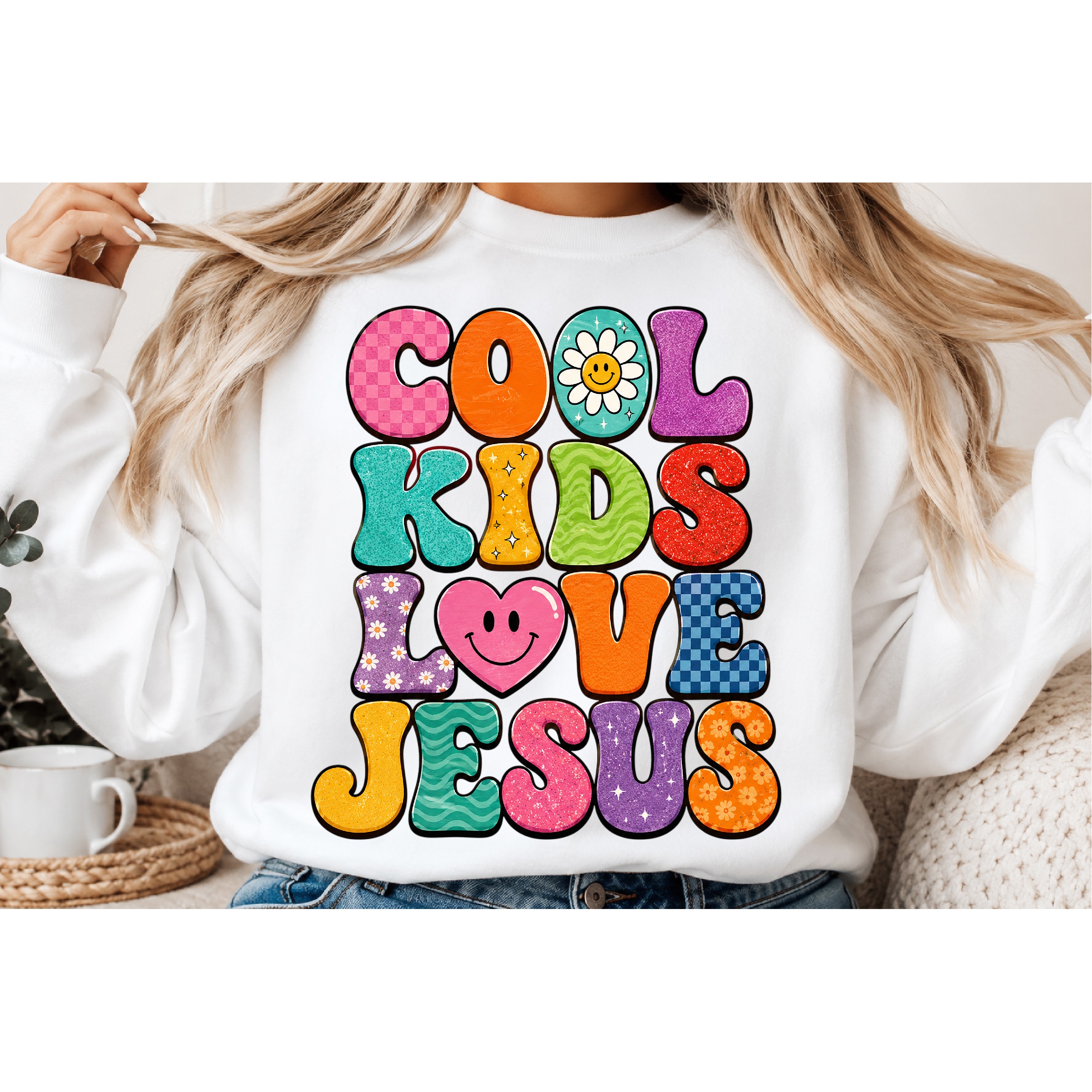 Cool Kids Love Jesus Christian Faith PNG 2