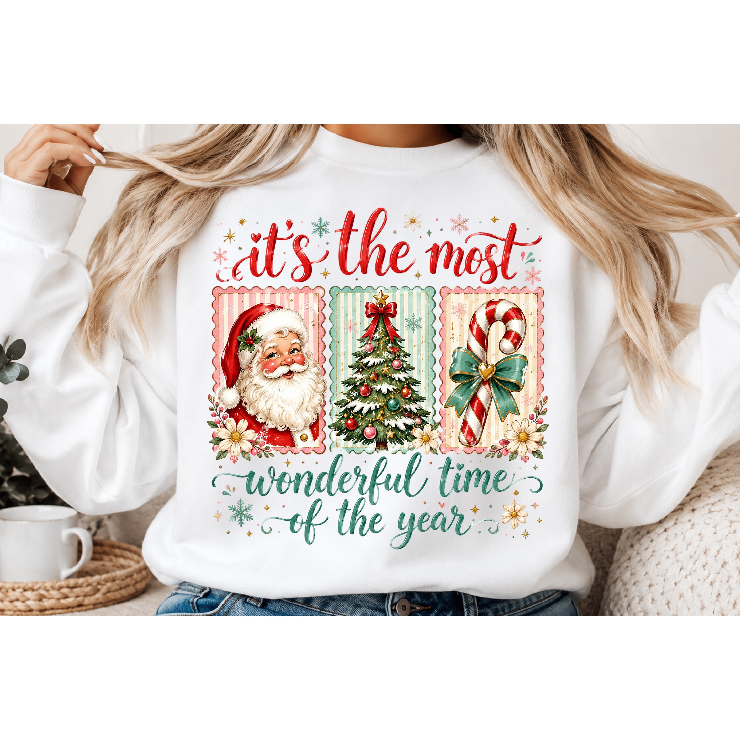 Coquette Christmas Png, Merry and Bright Png 3