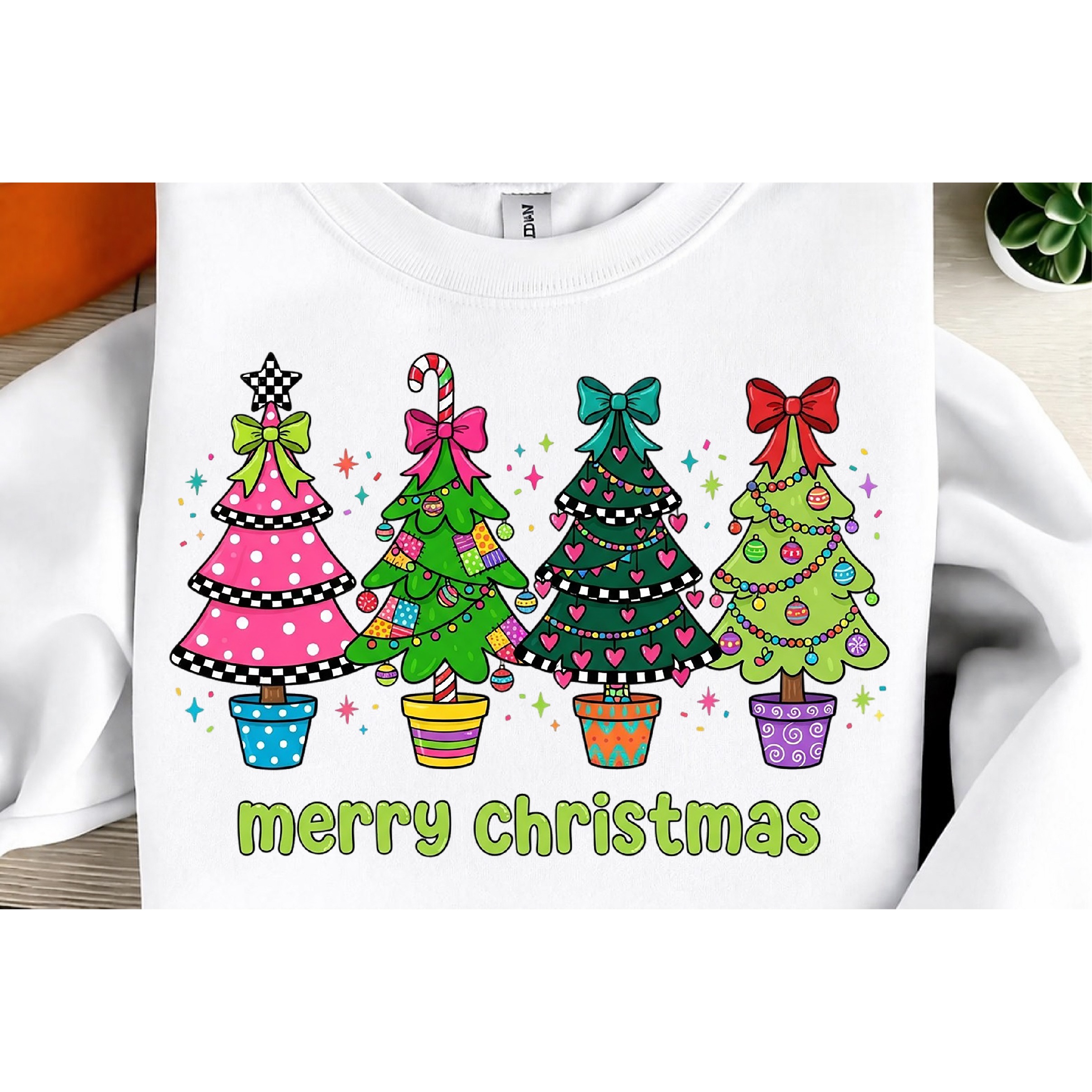 Coquette Merry Christmas Tree PNG