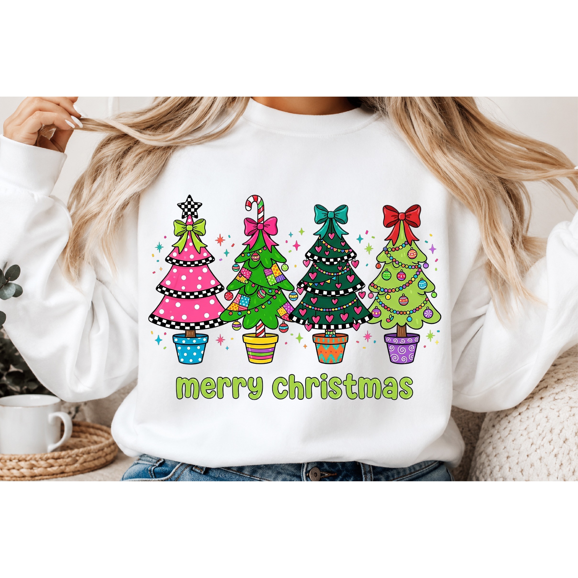 Coquette Merry Christmas Tree PNG 2