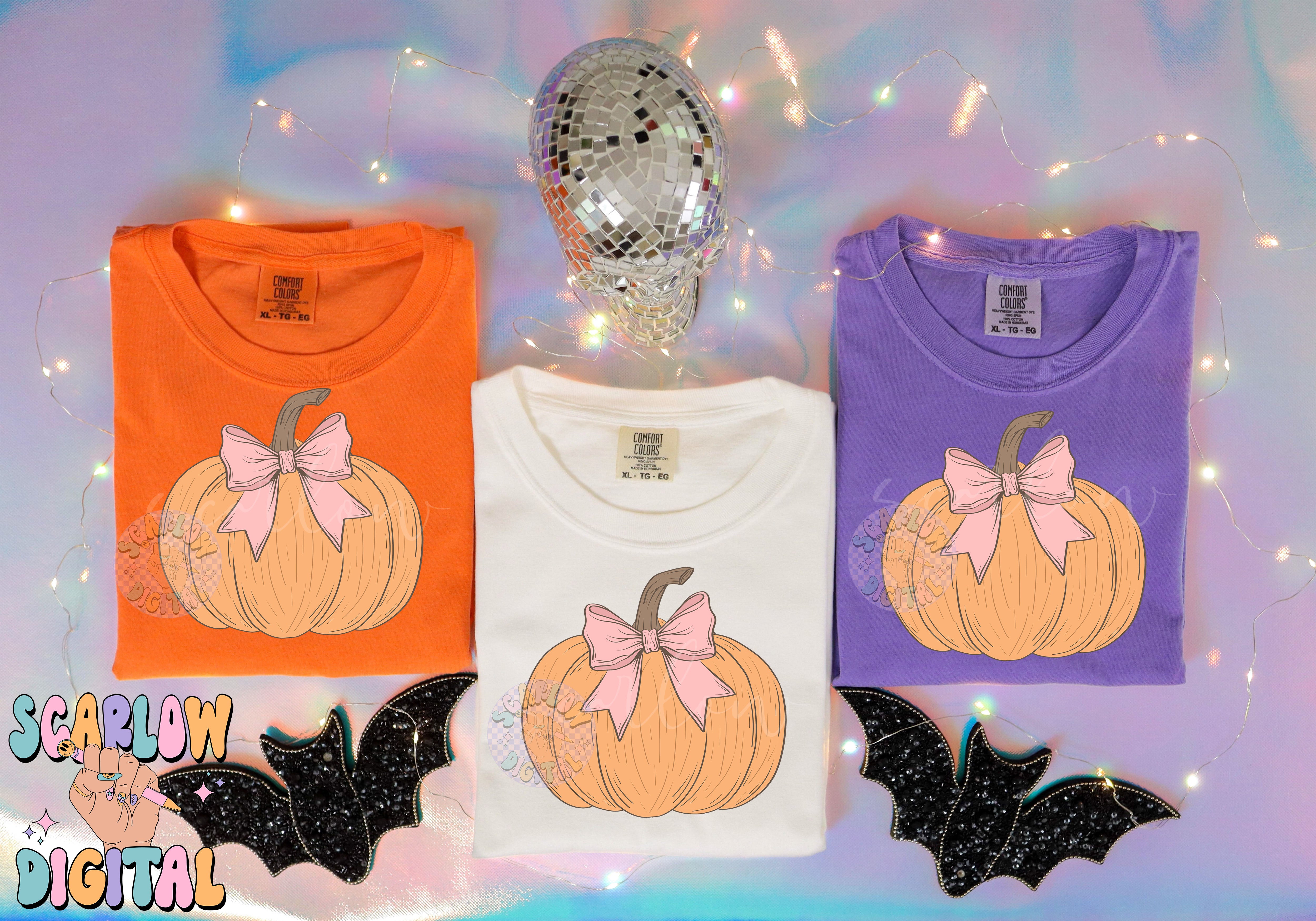 Coquette Pumpkin PNG Digital Design Download, halloween png, fall pumpkin png, pretty pumpkin png, trendy halloween designs, girl fall png 4