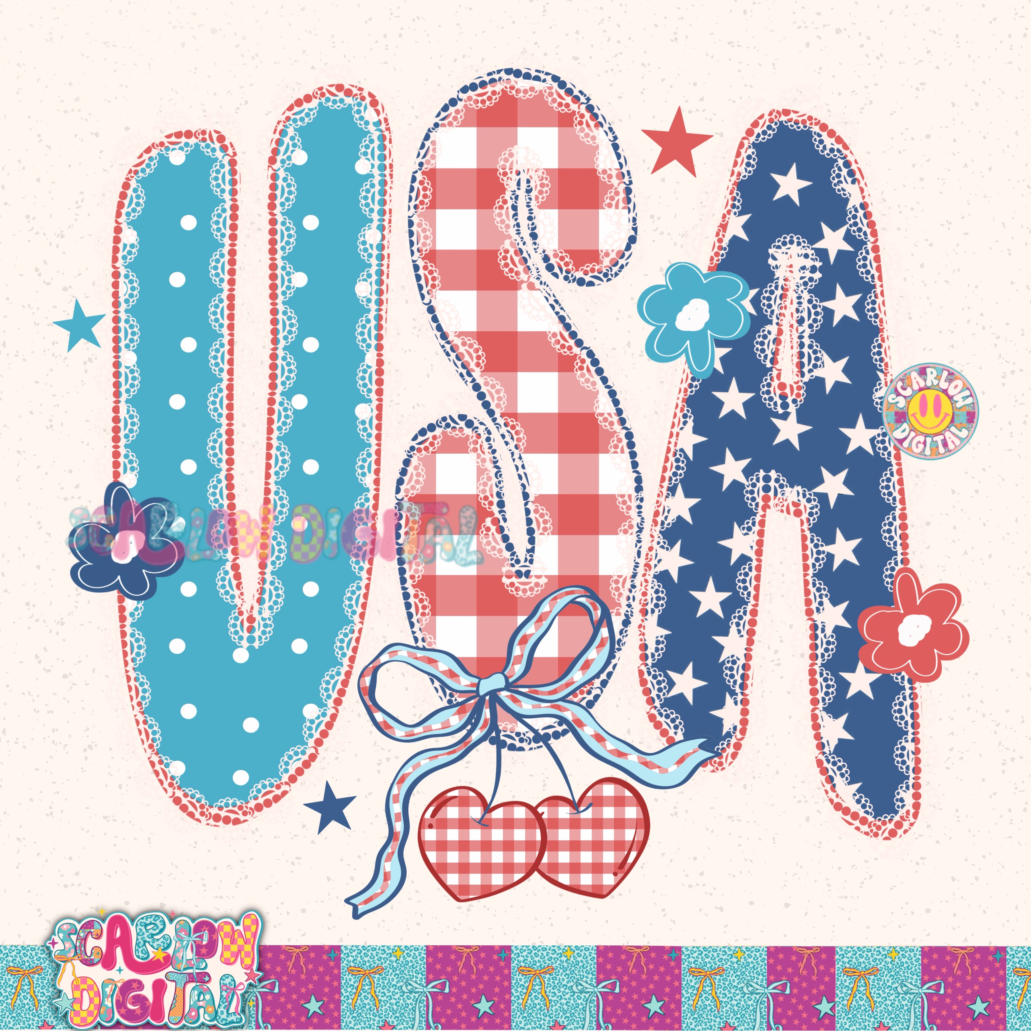 Coquette USA PNG Digital Design