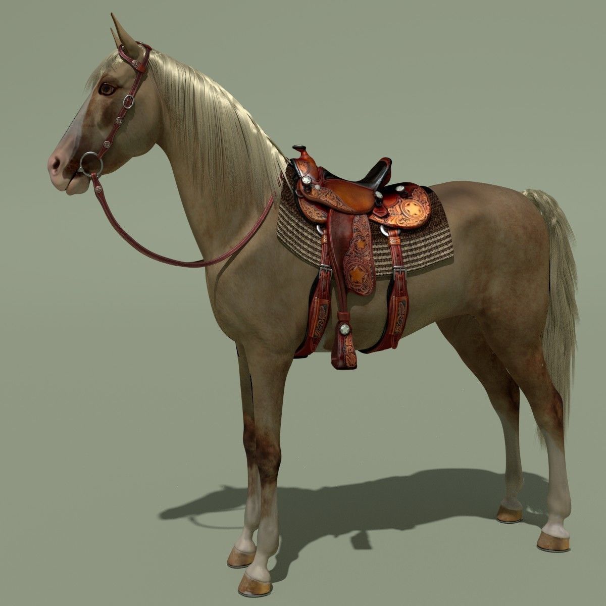 Cowboy Horse Palomino 3D model