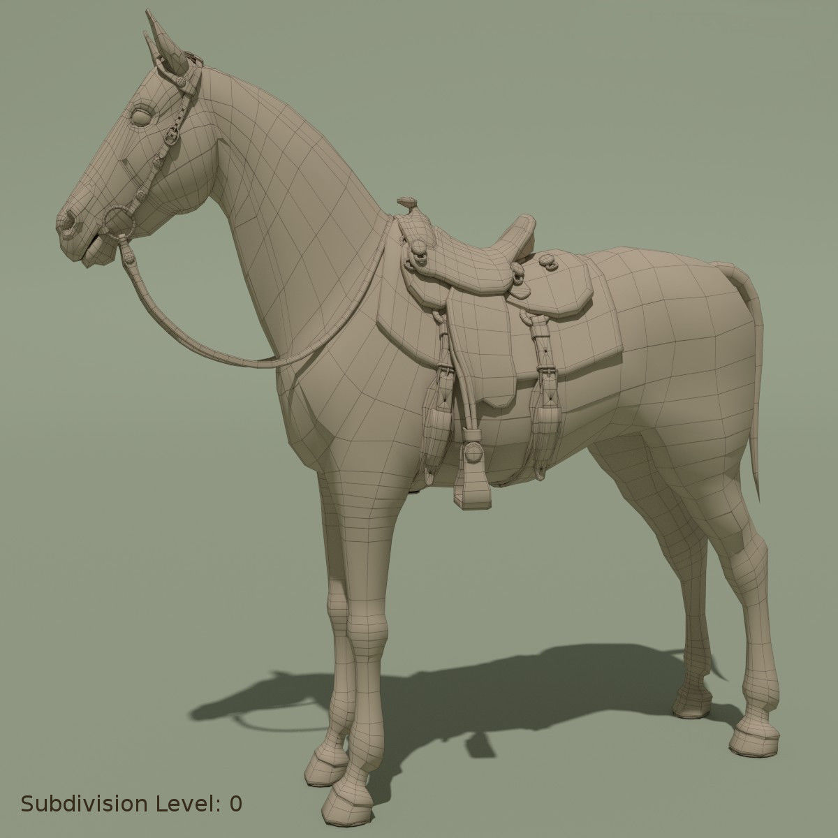Cowboy Horse Palomino 3D model 7