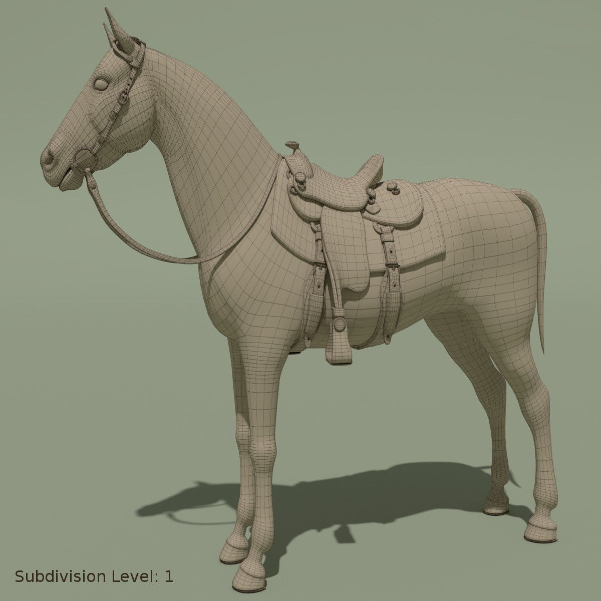Cowboy Horse Palomino 3D model 8