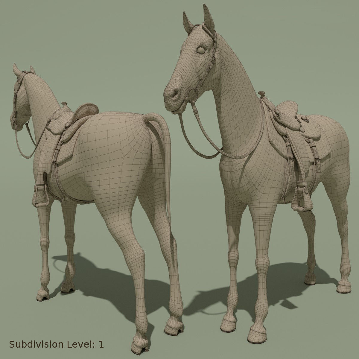 Cowboy Horse Palomino 3D model 10