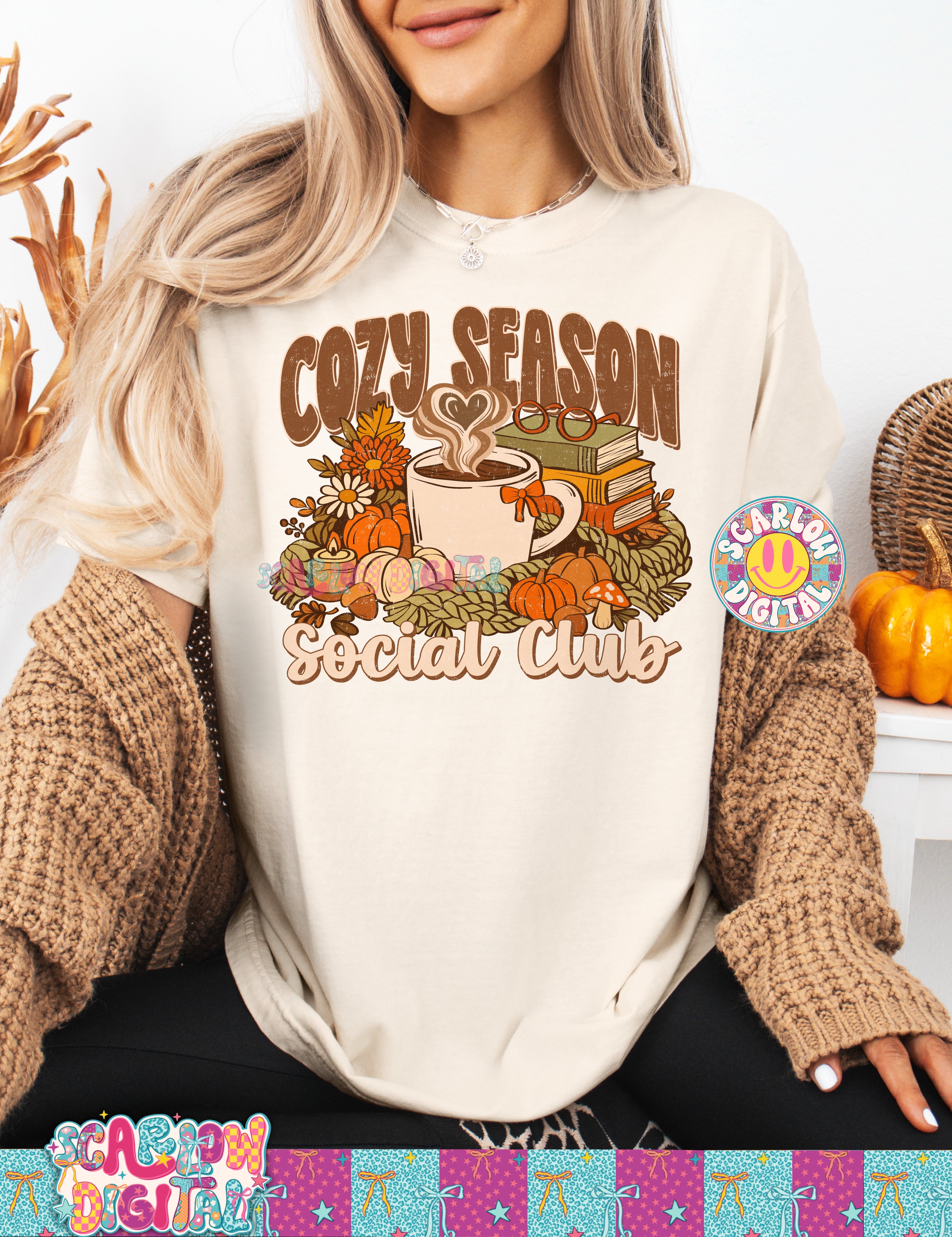 Cozy Season Social Club PNG Digital Design 3