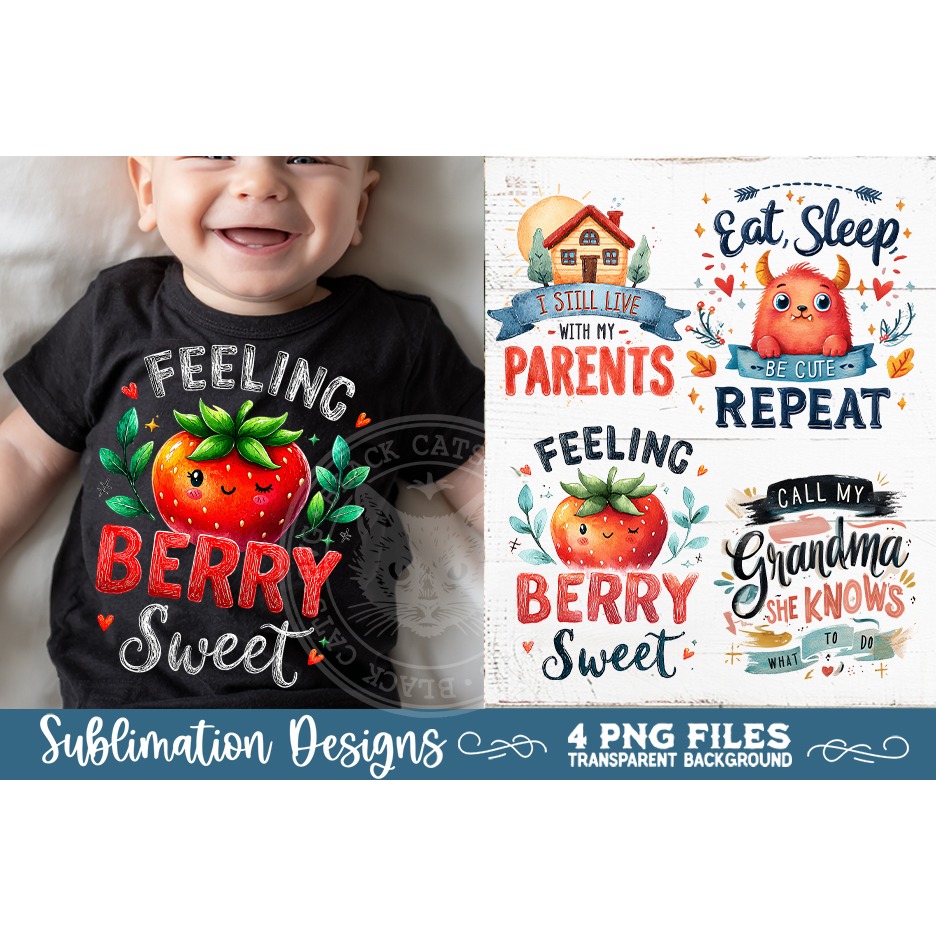 Cute Baby Quotes PNG Sublimation 4 Designs 4