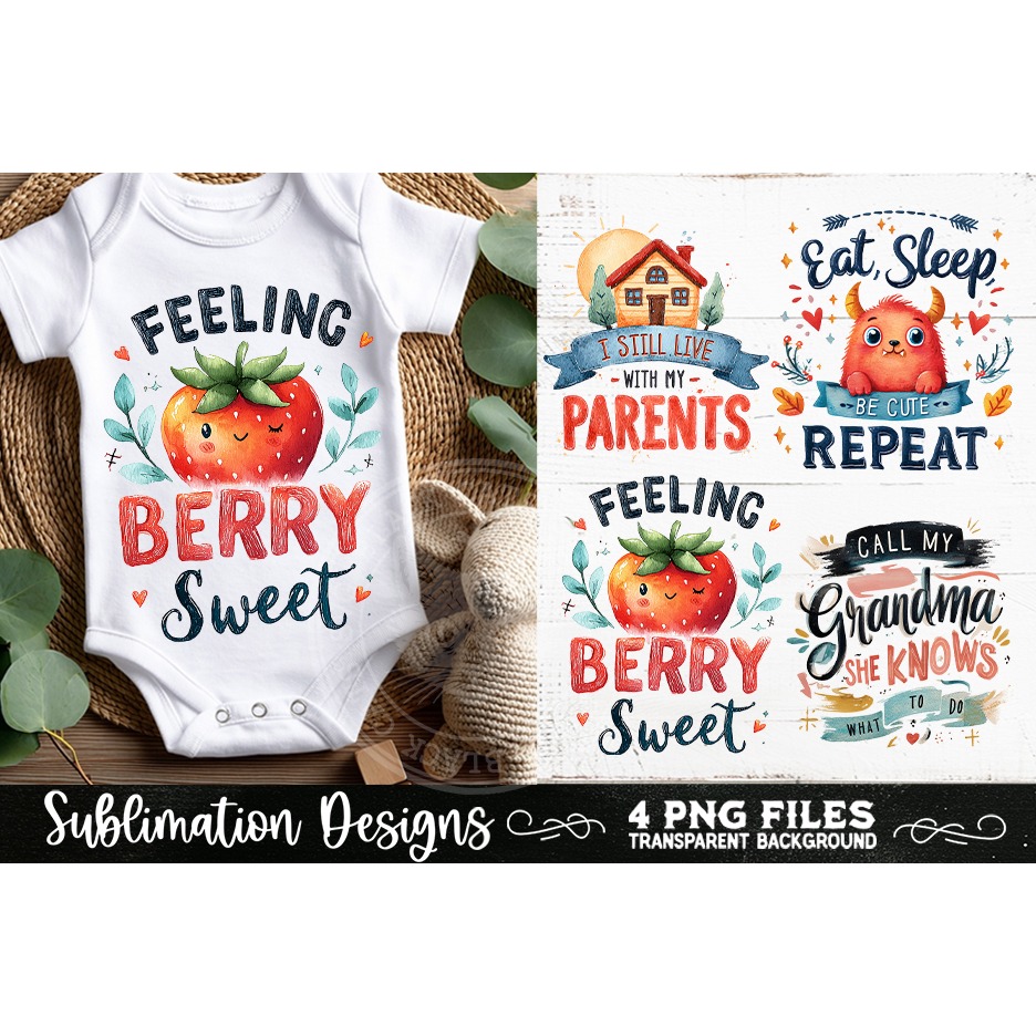 Cute Baby Quotes PNG Sublimation 4 Designs 5