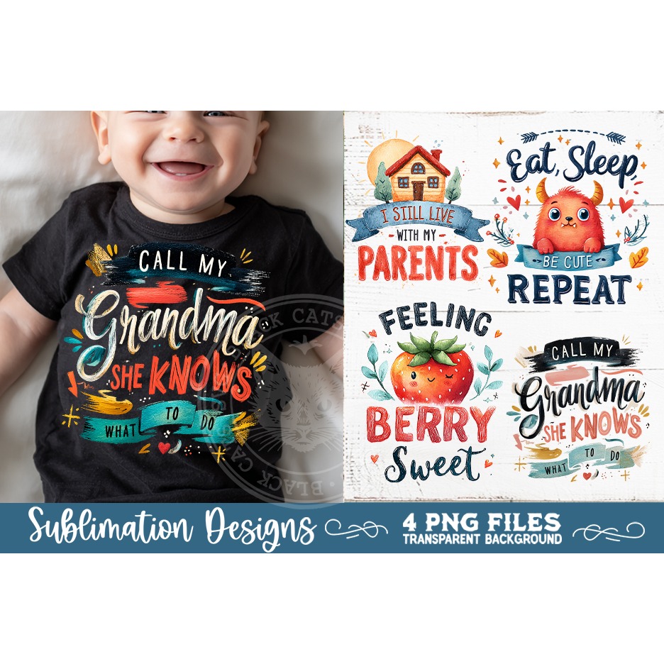 Cute Baby Quotes PNG Sublimation 4 Designs 6